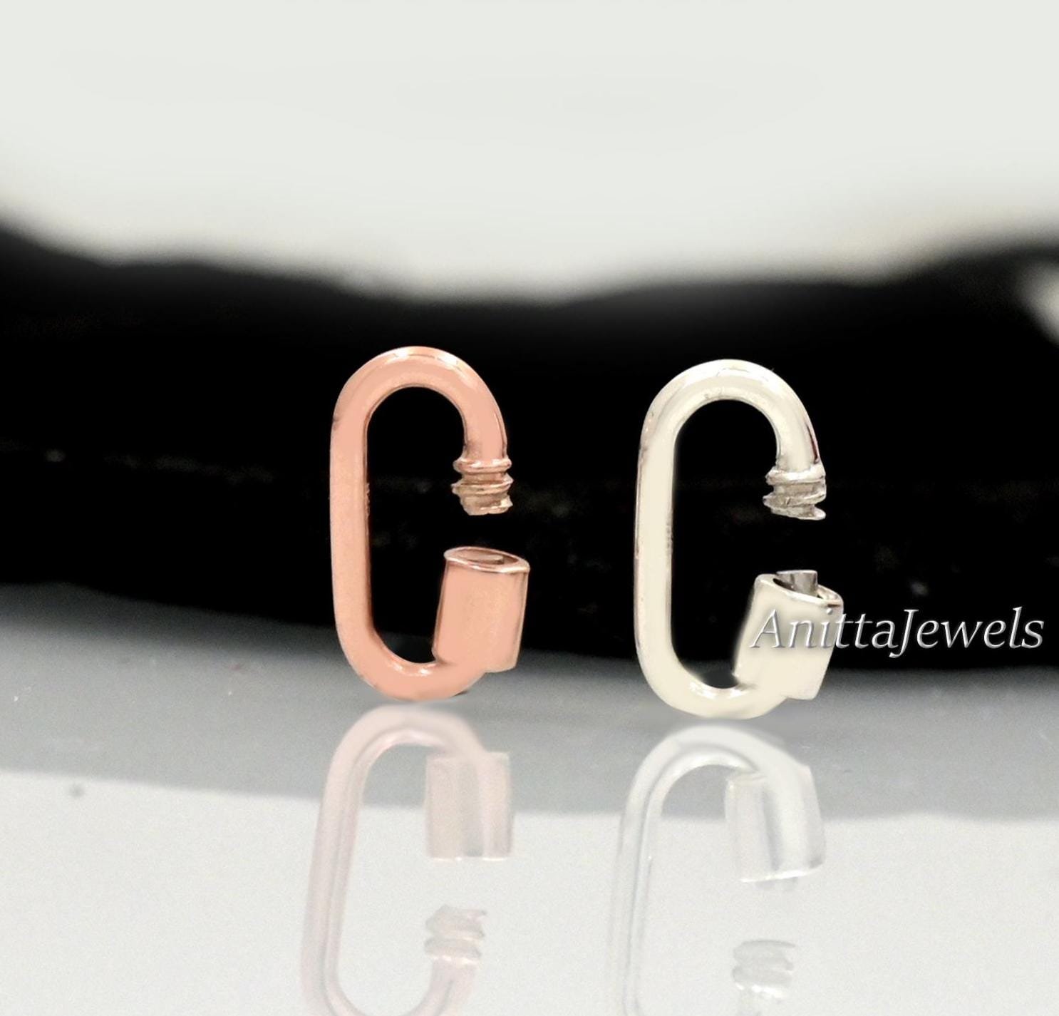 14K Gold Carabiner Lock: Handmade Jewelry Connector (15mm) - Anitta Jewels | SKU: etsy_773755466 14K Gold Carabiner Lock: Handmade Jewelry Connector (15mm) - Anitta Jewels | SKU: etsy_773755466