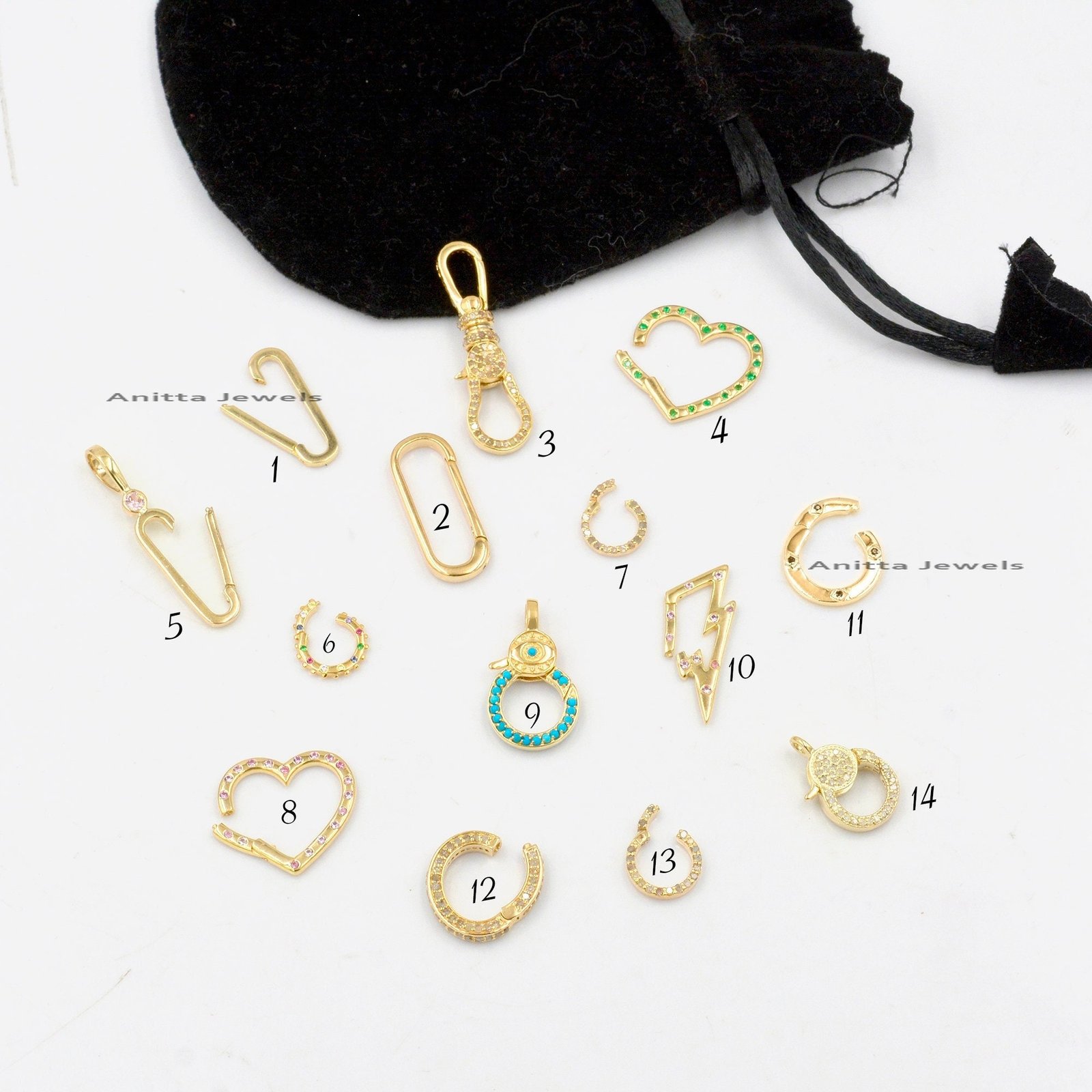 14K Gold Charm Holder: Handmade Enhancer Link - Anitta Jewels | SKU: etsy_1263173300 14K Gold Charm Holder: Handmade Enhancer Link - Anitta Jewels | SKU: etsy_1263173300