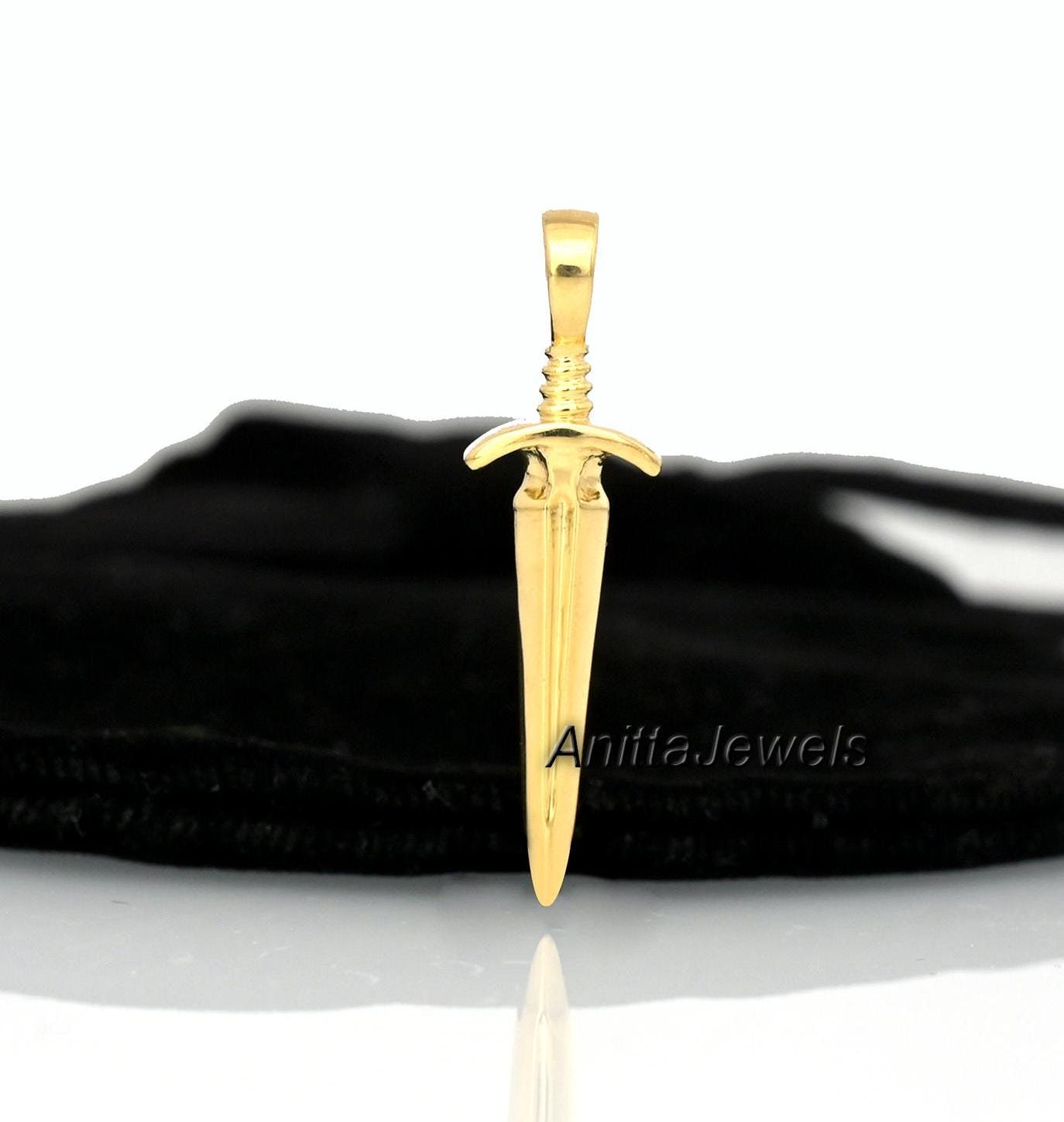 14k Gold Dagger Sword Pendant - Anitta Jewels | SKU: etsy_1794384521 14k Gold Dagger Sword Pendant - Anitta Jewels | SKU: etsy_1794384521