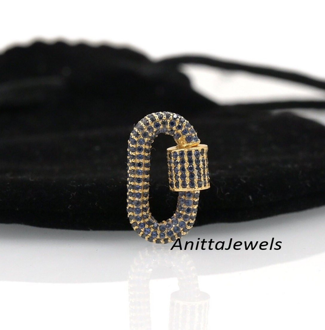 14K Gold Diamond Carabiner Lock Pendant: Handmade Oval Charm - View 3 - Anitta Jewels | SKU: etsy_1066095227 14K Gold Diamond Carabiner Lock Pendant: Handmade Oval Charm - View 3 - Anitta Jewels | SKU: etsy_1066095227