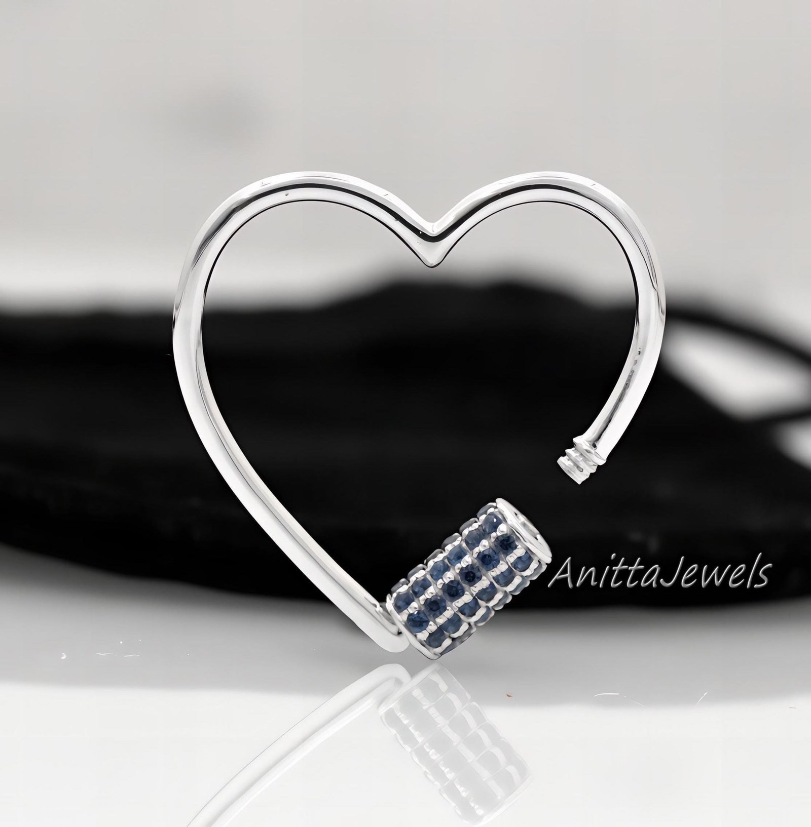 14k Gold Diamond Heart Carabiner Lock Charm, Handmade Jewelry - View 5 - Anitta Jewels | SKU: etsy_1035408428 14k Gold Diamond Heart Carabiner Lock Charm, Handmade Jewelry - View 5 - Anitta Jewels | SKU: etsy_1035408428