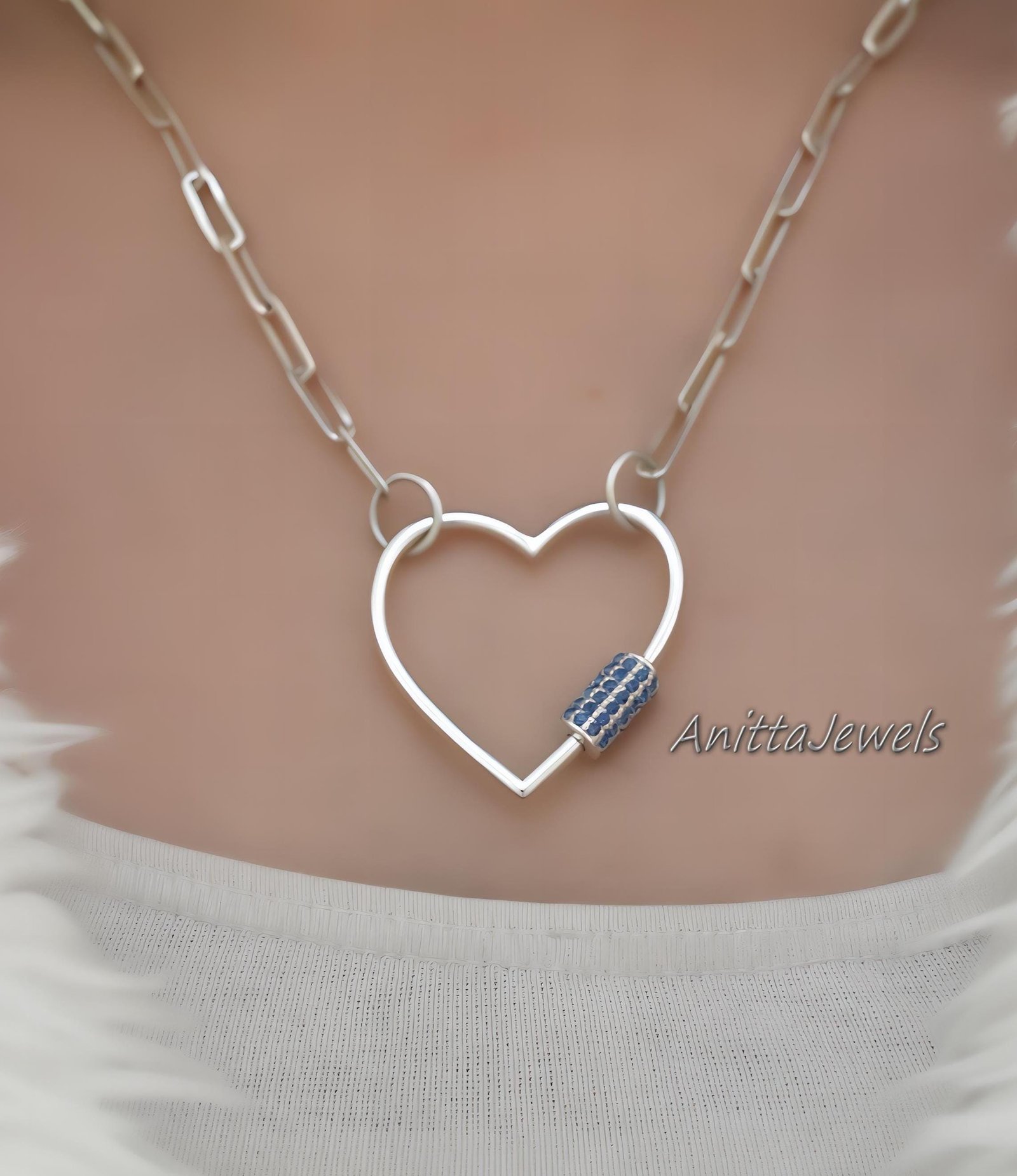 14k Gold Diamond Heart Carabiner Lock Charm, Handmade Jewelry - View 7 - Anitta Jewels | SKU: etsy_1035408428 14k Gold Diamond Heart Carabiner Lock Charm, Handmade Jewelry - View 7 - Anitta Jewels | SKU: etsy_1035408428