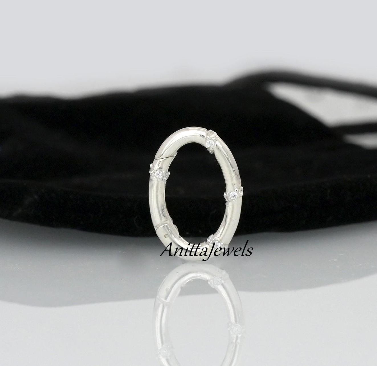 14K Gold Diamond Oval Enhancer Lock: Handmade Gemstone Holder - View 4 - Anitta Jewels | SKU: etsy_1709102845 14K Gold Diamond Oval Enhancer Lock: Handmade Gemstone Holder - View 4 - Anitta Jewels | SKU: etsy_1709102845