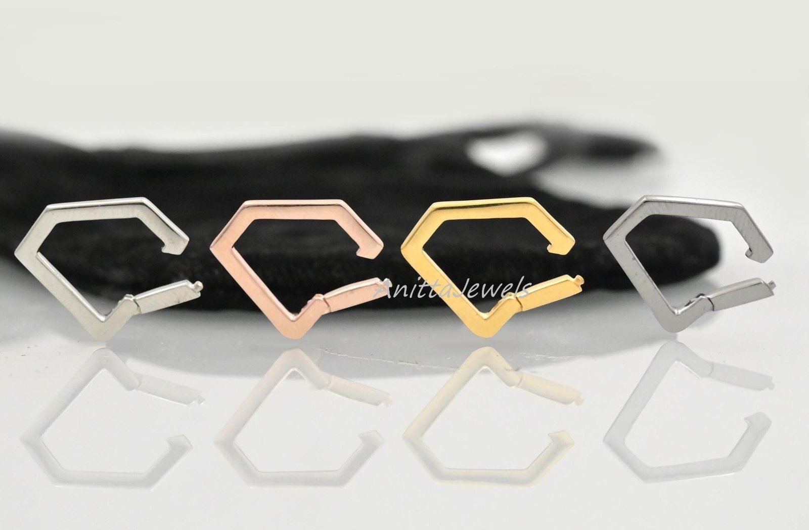 14K Gold Diamond Shape Charm Holder: Openable Connector, Handmade Enhancer - Anitta Jewels | SKU: etsy_1454912961 14K Gold Diamond Shape Charm Holder: Openable Connector, Handmade Enhancer - Anitta Jewels | SKU: etsy_1454912961