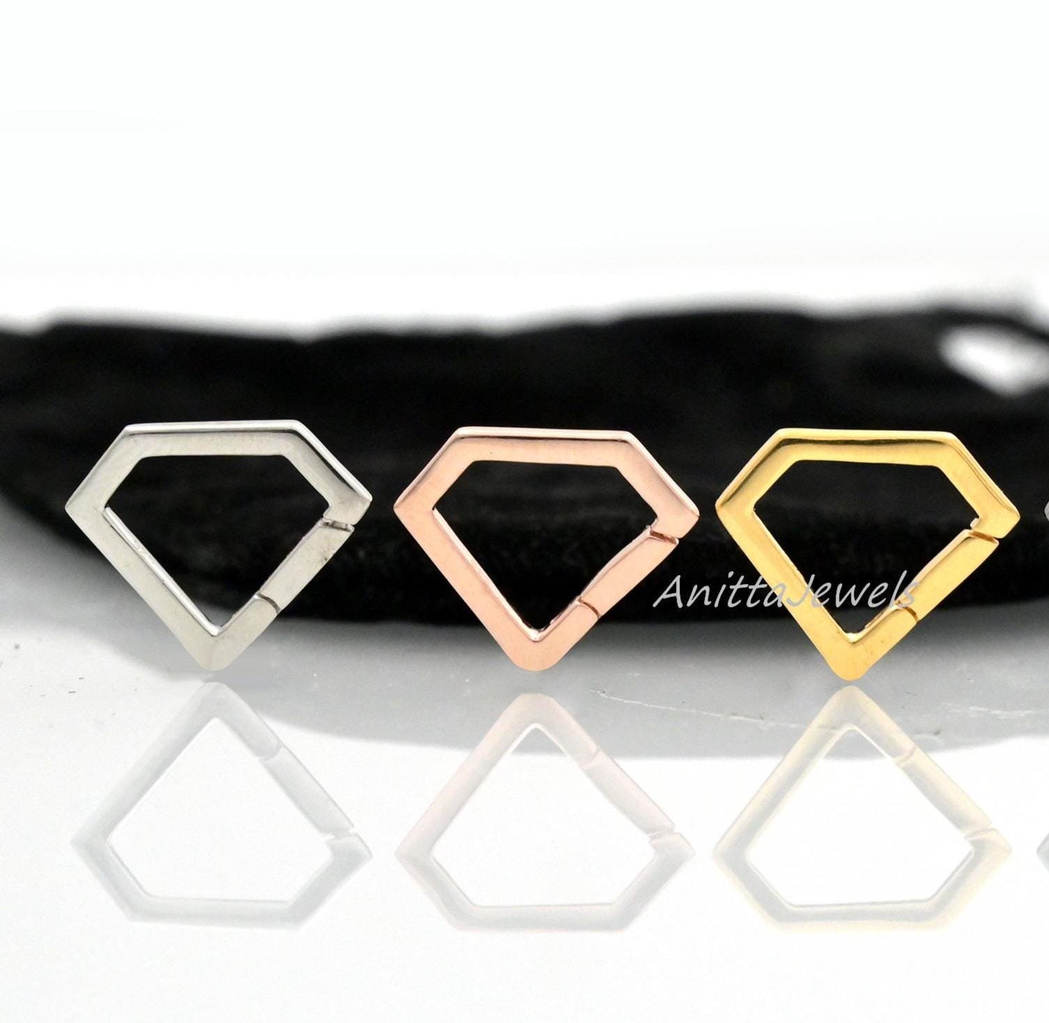 14K Gold Diamond Shape Charm Holder: Openable Connector, Handmade Enhancer - View 3 - Anitta Jewels | SKU: etsy_1454912961 14K Gold Diamond Shape Charm Holder: Openable Connector, Handmade Enhancer - View 3 - Anitta Jewels | SKU: etsy_1454912961