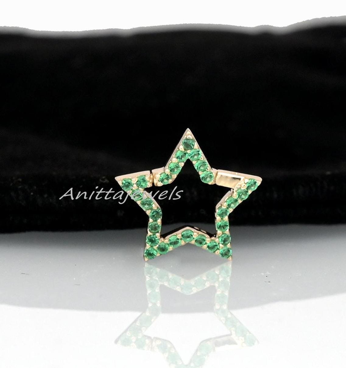 14k Gold Diamond Star Lock: Celestial Charm Pendant - Anitta Jewels | SKU: etsy_1709109175 14k Gold Diamond Star Lock: Celestial Charm Pendant - Anitta Jewels | SKU: etsy_1709109175