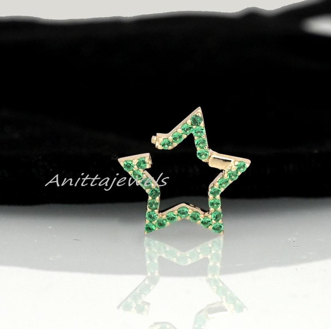 14k Gold Diamond Star Lock: Celestial Charm Pendant - View 2 - Anitta Jewels | SKU: etsy_1709109175 14k Gold Diamond Star Lock: Celestial Charm Pendant - View 2 - Anitta Jewels | SKU: etsy_1709109175