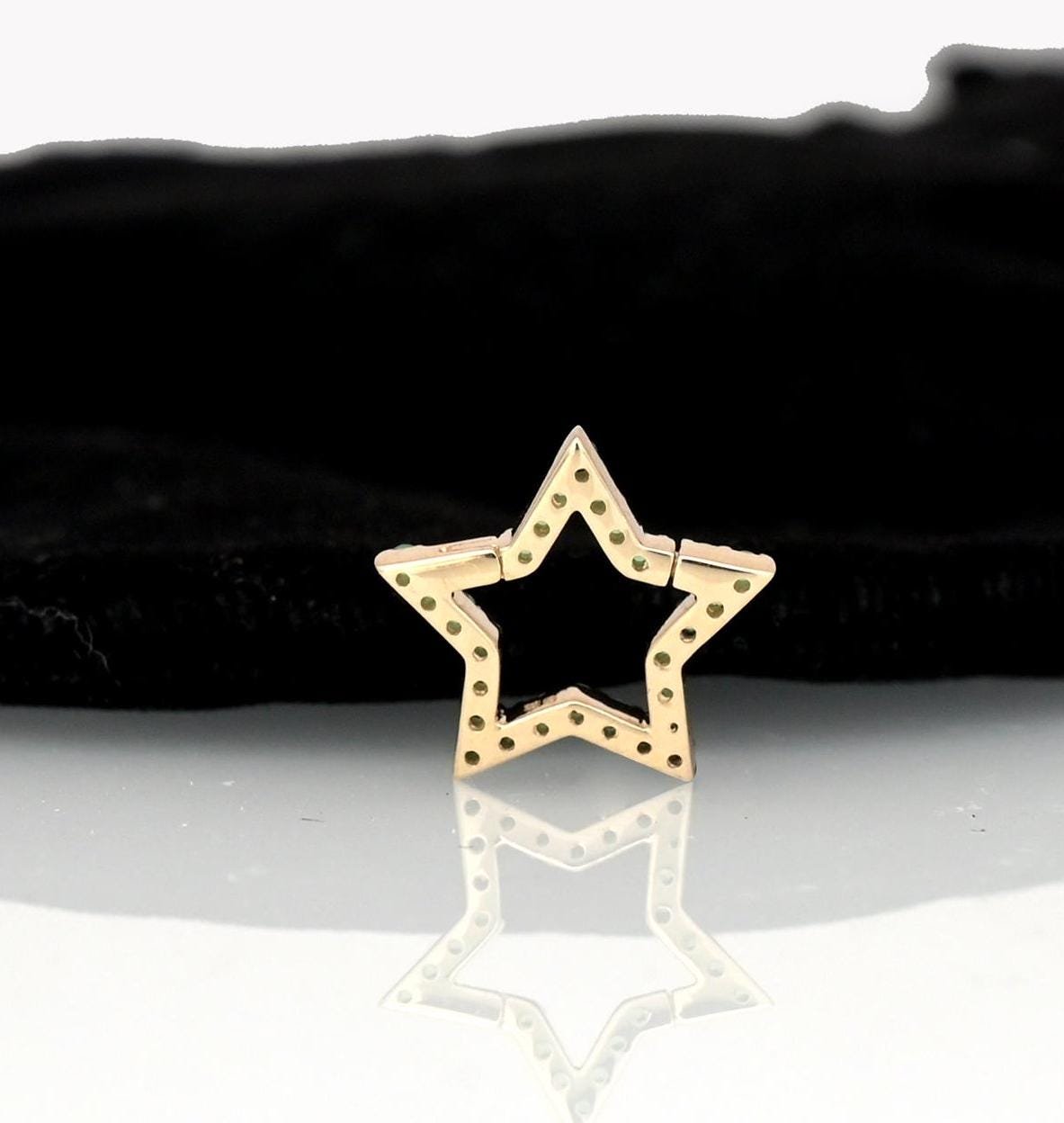 14k Gold Diamond Star Lock: Celestial Charm Pendant - View 3 - Anitta Jewels | SKU: etsy_1709109175 14k Gold Diamond Star Lock: Celestial Charm Pendant - View 3 - Anitta Jewels | SKU: etsy_1709109175