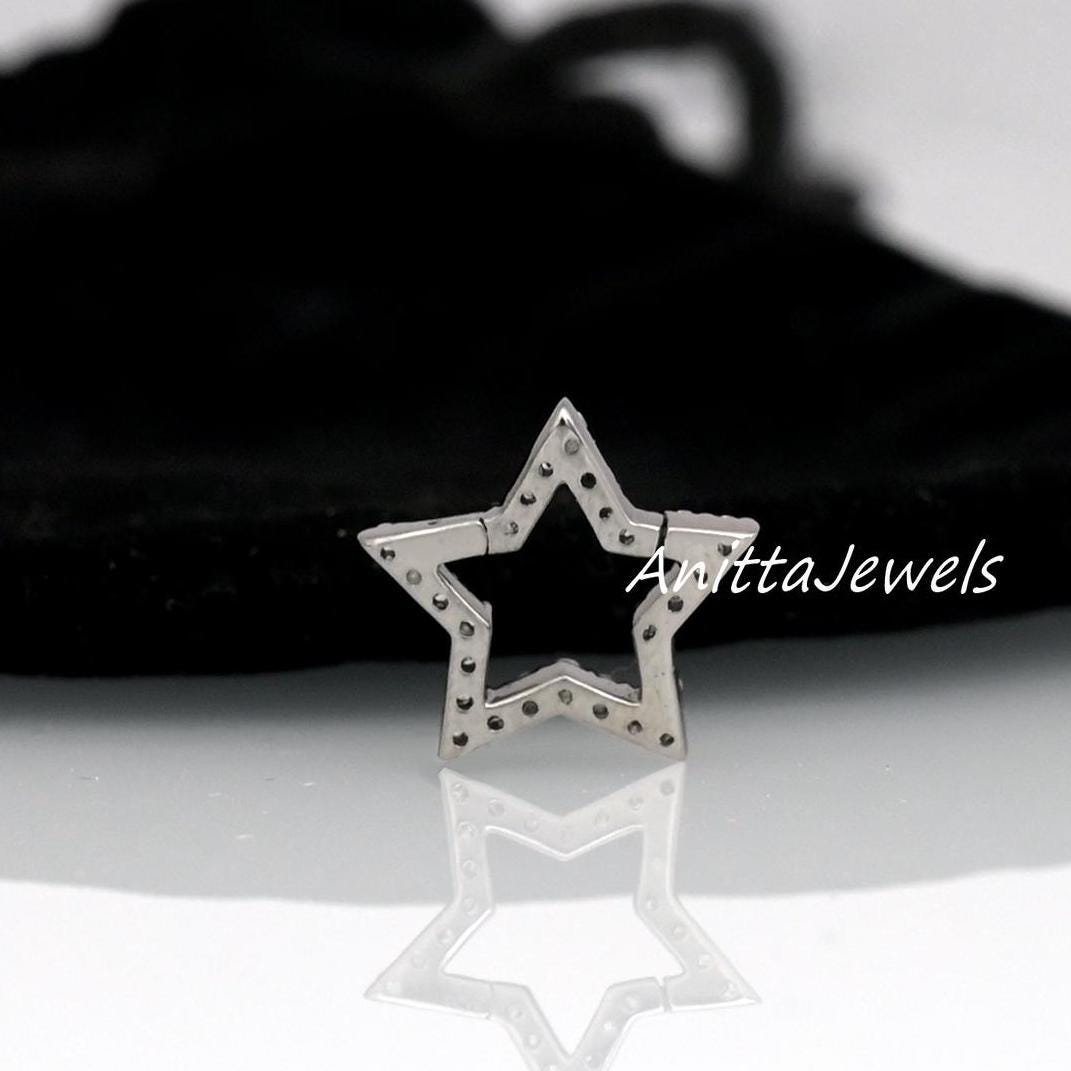 14k Gold Diamond Star Lock: Celestial Charm Pendant - View 7 - Anitta Jewels | SKU: etsy_1709109175 14k Gold Diamond Star Lock: Celestial Charm Pendant - View 7 - Anitta Jewels | SKU: etsy_1709109175