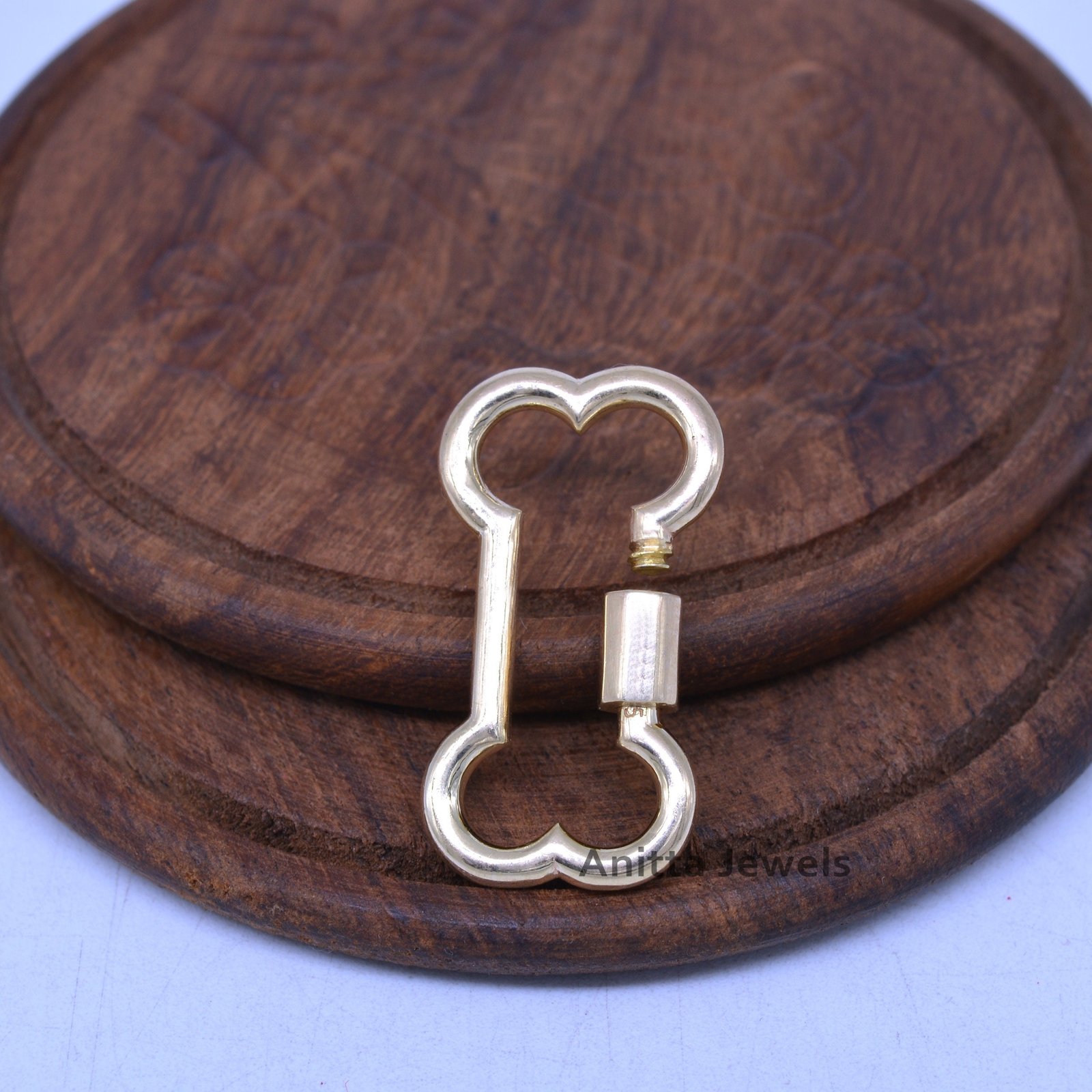 14K Gold Dog Bone Carabiner Lock: Handmade Connector Clasp - View 2 - Anitta Jewels | SKU: etsy_894975214 14K Gold Dog Bone Carabiner Lock: Handmade Connector Clasp - View 2 - Anitta Jewels | SKU: etsy_894975214