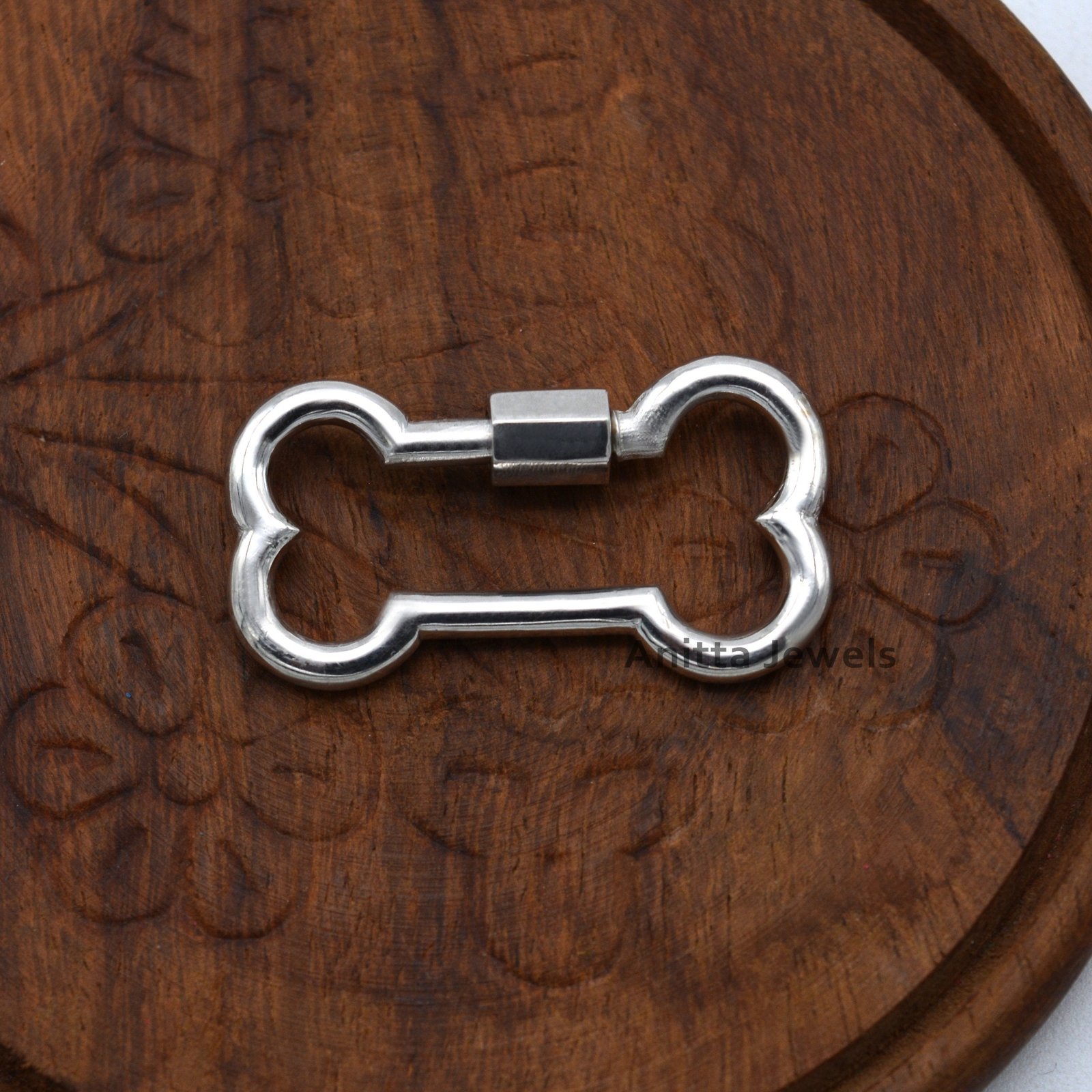 14K Gold Dog Bone Carabiner Lock: Handmade Connector Clasp - View 3 - Anitta Jewels | SKU: etsy_894975214 14K Gold Dog Bone Carabiner Lock: Handmade Connector Clasp - View 3 - Anitta Jewels | SKU: etsy_894975214