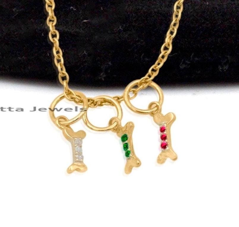 14K Gold Dog Bone Pendant: Handmade Gemstone Charm - Anitta Jewels | SKU: etsy_1695655468 14K Gold Dog Bone Pendant: Handmade Gemstone Charm - Anitta Jewels | SKU: etsy_1695655468