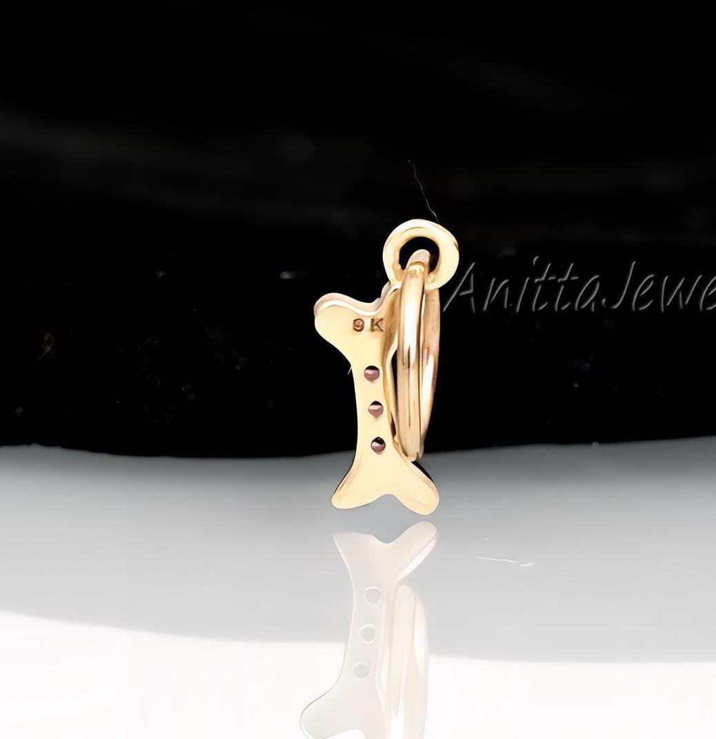 14K Gold Dog Bone Pendant: Handmade Gemstone Charm - View 5 - Anitta Jewels | SKU: etsy_1695655468 14K Gold Dog Bone Pendant: Handmade Gemstone Charm - View 5 - Anitta Jewels | SKU: etsy_1695655468