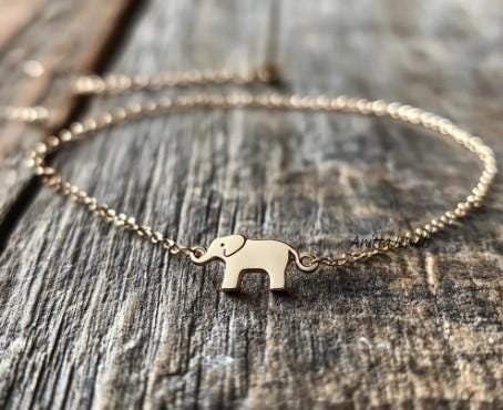 14K Gold Elephant Charm Bracelet: Sterling Silver Rolo Chain - View 2 - Anitta Jewels | SKU: etsy_1781200096 14K Gold Elephant Charm Bracelet: Sterling Silver Rolo Chain - View 2 - Anitta Jewels | SKU: etsy_1781200096