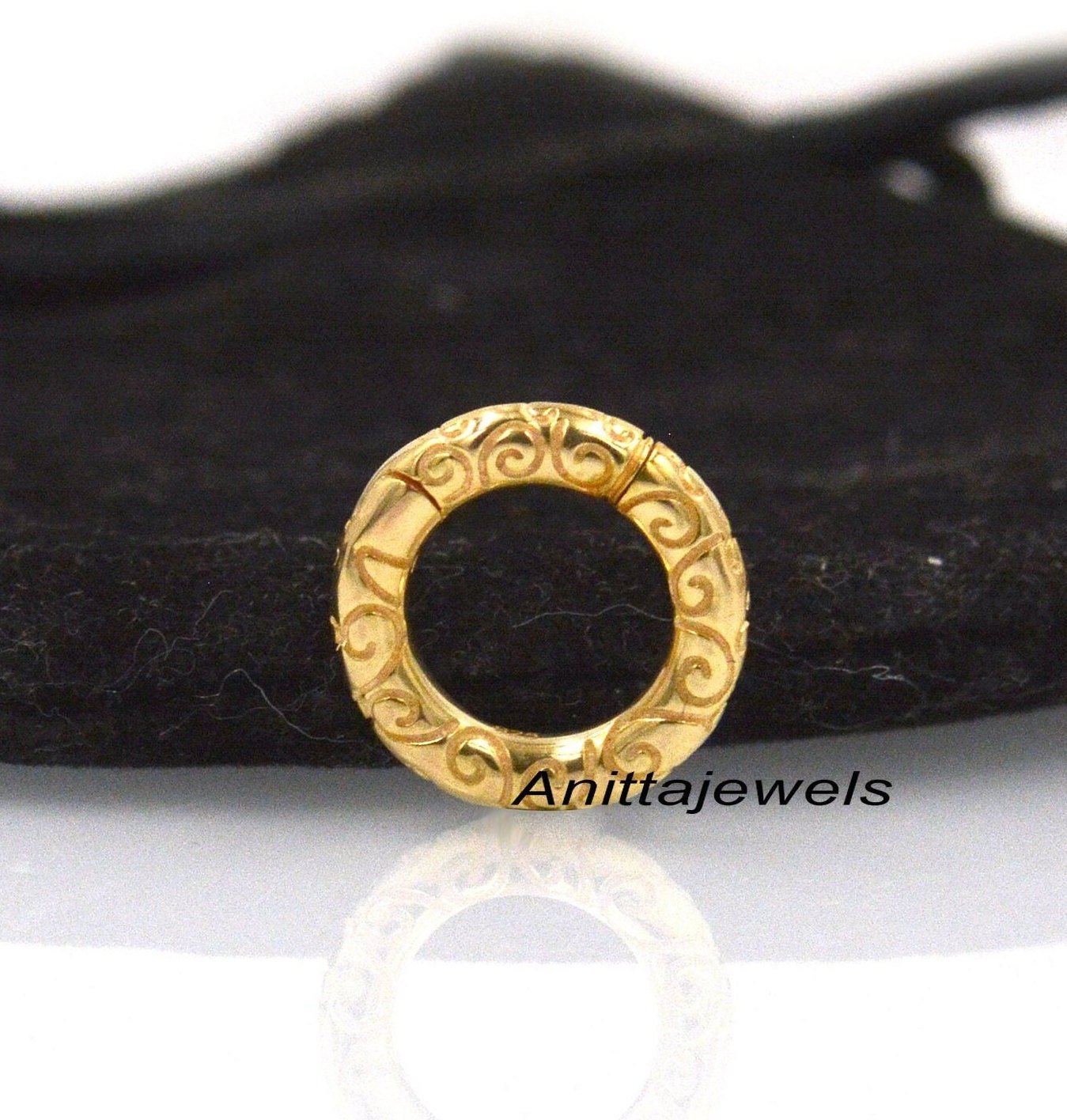 14k Gold Engraved Charm Enhancer Lock: Handmade Multi Charm Holder - Anitta Jewels | SKU: etsy_1052655920 14k Gold Engraved Charm Enhancer Lock: Handmade Multi Charm Holder - Anitta Jewels | SKU: etsy_1052655920