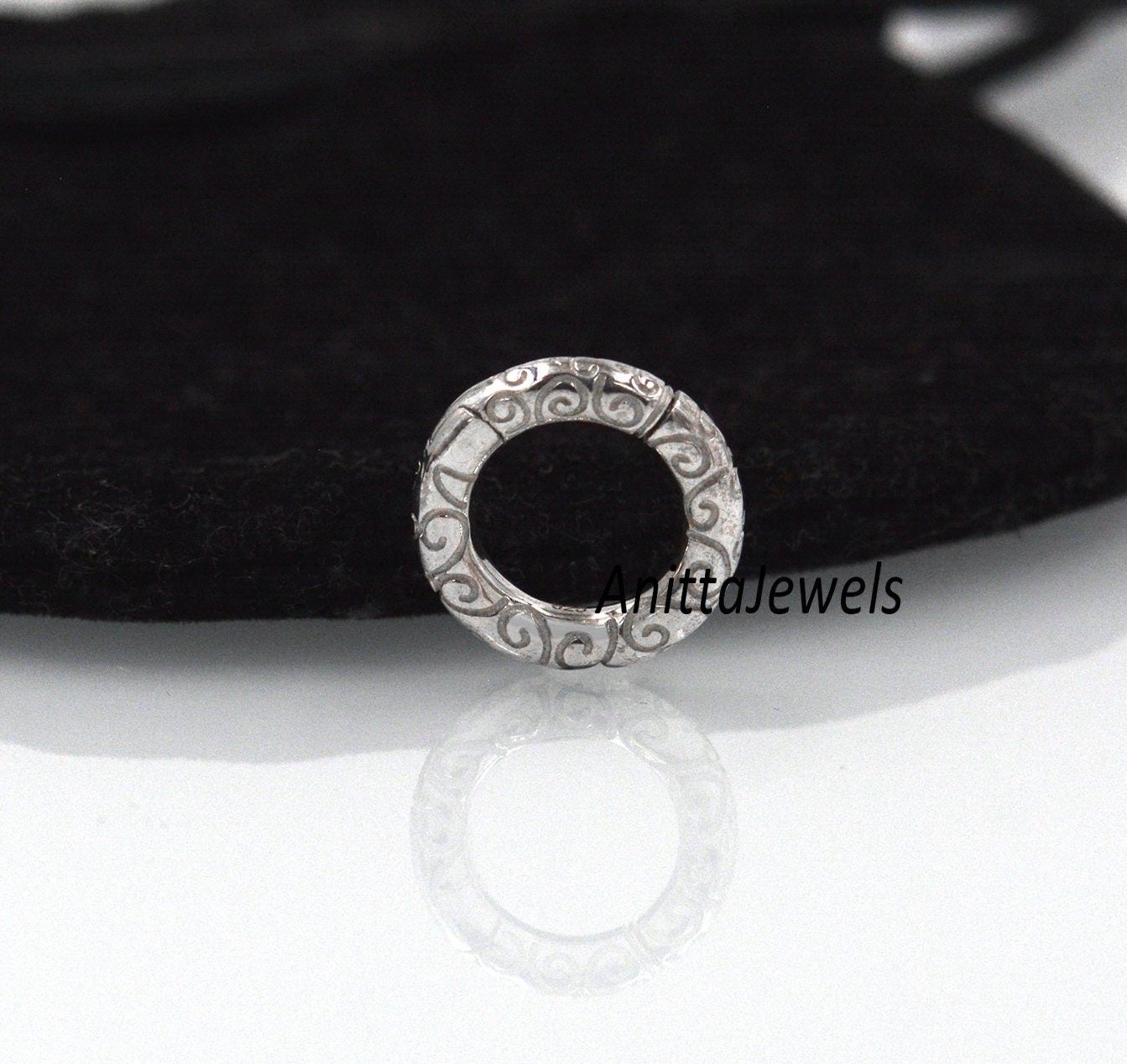 14k Gold Engraved Charm Enhancer Lock: Handmade Multi Charm Holder - View 4 - Anitta Jewels | SKU: etsy_1052655920 14k Gold Engraved Charm Enhancer Lock: Handmade Multi Charm Holder - View 4 - Anitta Jewels | SKU: etsy_1052655920