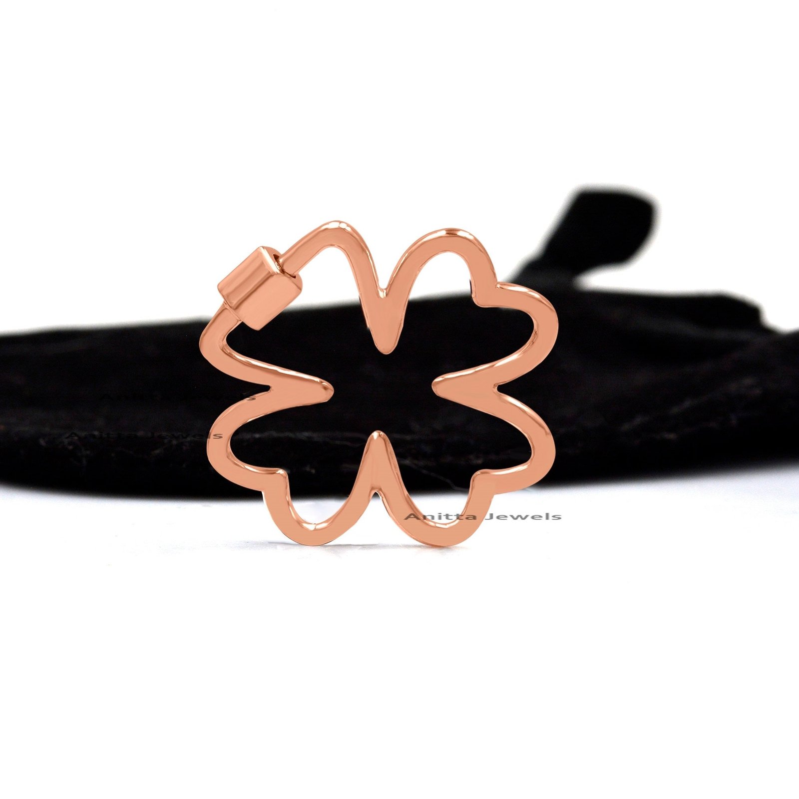 14k Gold Flower Carabiner Lock: Handmade Designer Pendant (30 MM) - Anitta Jewels | SKU: etsy_1076881698 14k Gold Flower Carabiner Lock: Handmade Designer Pendant (30 MM) - Anitta Jewels | SKU: etsy_1076881698