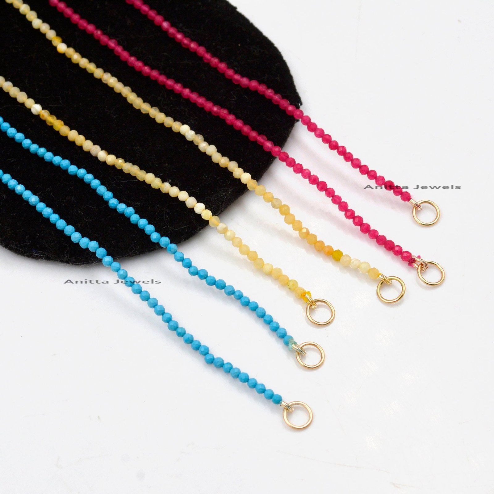 14k Gold Garnet Beads Chain Necklace: Handmade Gemstone Connector - View 2 - Anitta Jewels | SKU: etsy_1060848788 14k Gold Garnet Beads Chain Necklace: Handmade Gemstone Connector - View 2 - Anitta Jewels | SKU: etsy_1060848788