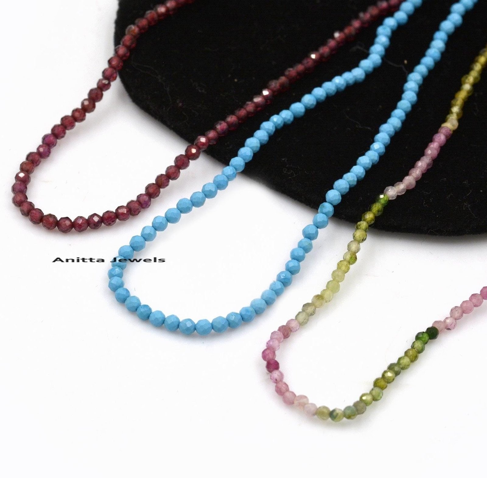 14k Gold Garnet Beads Chain Necklace: Handmade Gemstone Connector - View 4 - Anitta Jewels | SKU: etsy_1060848788 14k Gold Garnet Beads Chain Necklace: Handmade Gemstone Connector - View 4 - Anitta Jewels | SKU: etsy_1060848788