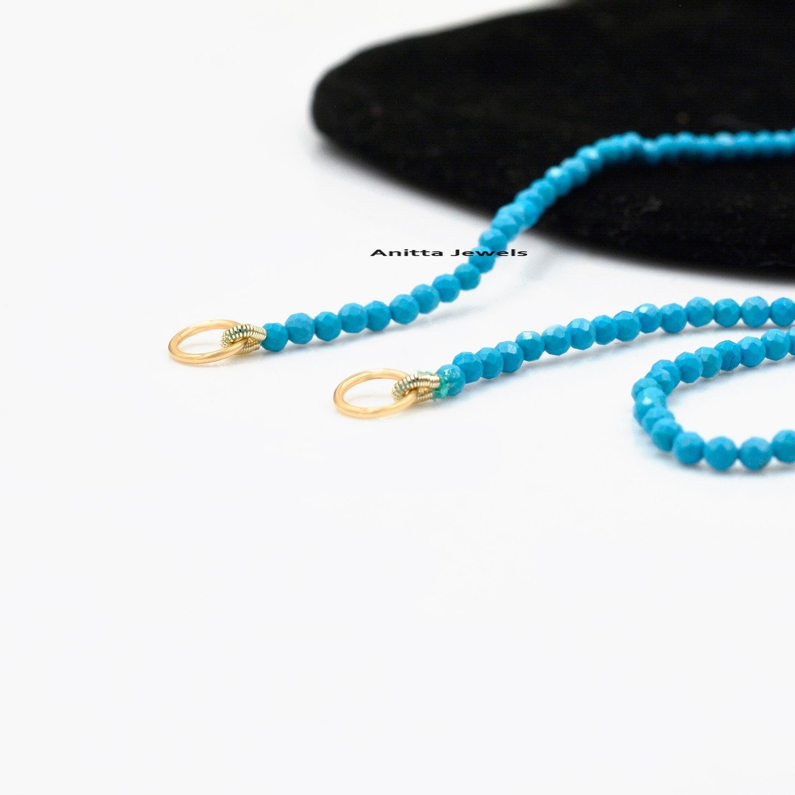 14k Gold Garnet Beads Chain Necklace: Handmade Gemstone Connector - View 5 - Anitta Jewels | SKU: etsy_1060848788 14k Gold Garnet Beads Chain Necklace: Handmade Gemstone Connector - View 5 - Anitta Jewels | SKU: etsy_1060848788