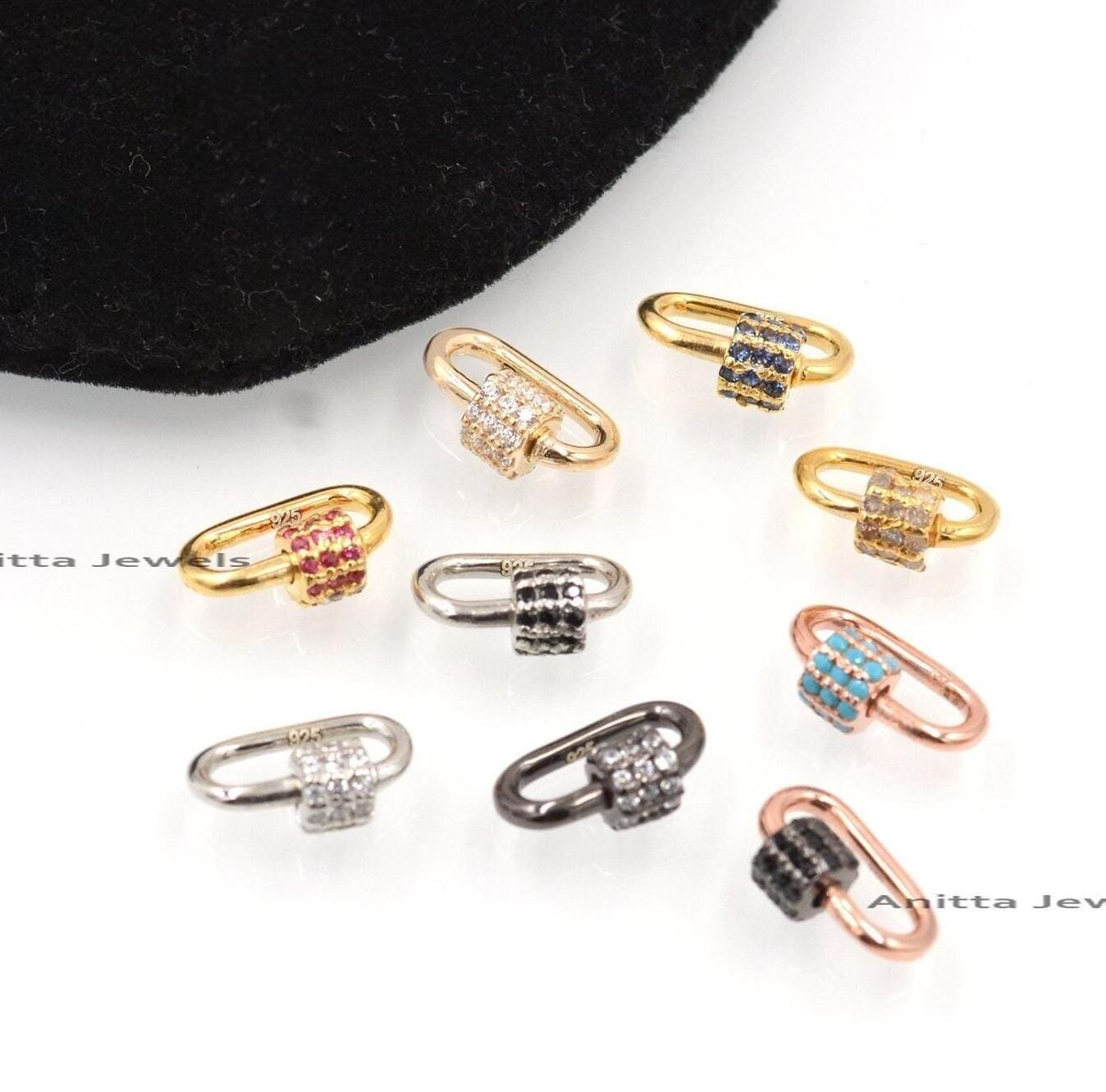 14k Gold Gemstone Carabiner Lock: Handmade Charm Connector (12x6 MM) - Anitta Jewels | SKU: etsy_906244931 14k Gold Gemstone Carabiner Lock: Handmade Charm Connector (12x6 MM) - Anitta Jewels | SKU: etsy_906244931