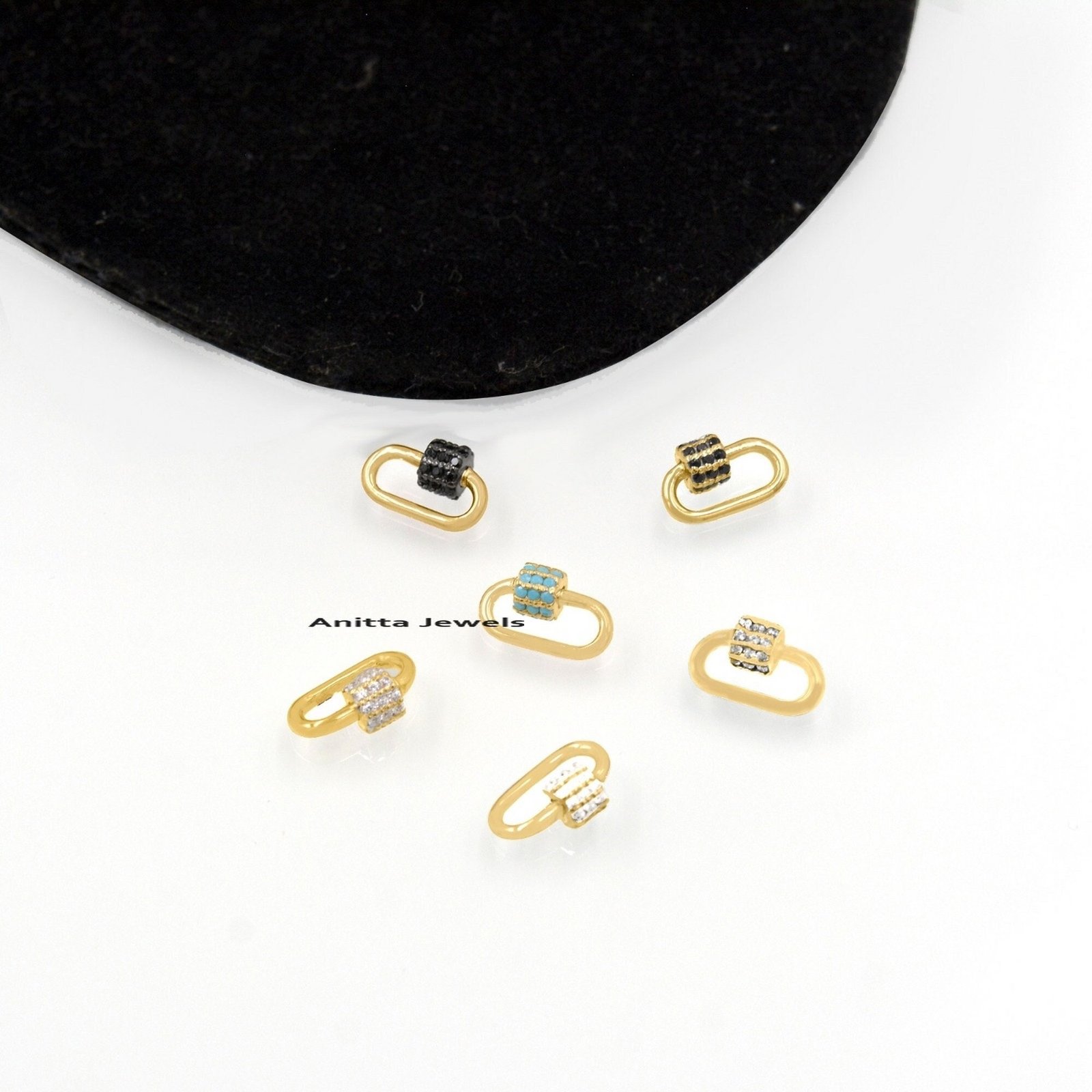 14k Gold Gemstone Carabiner Lock: Handmade Charm Connector (12x6 MM) - View 4 - Anitta Jewels | SKU: etsy_906244931 14k Gold Gemstone Carabiner Lock: Handmade Charm Connector (12x6 MM) - View 4 - Anitta Jewels | SKU: etsy_906244931