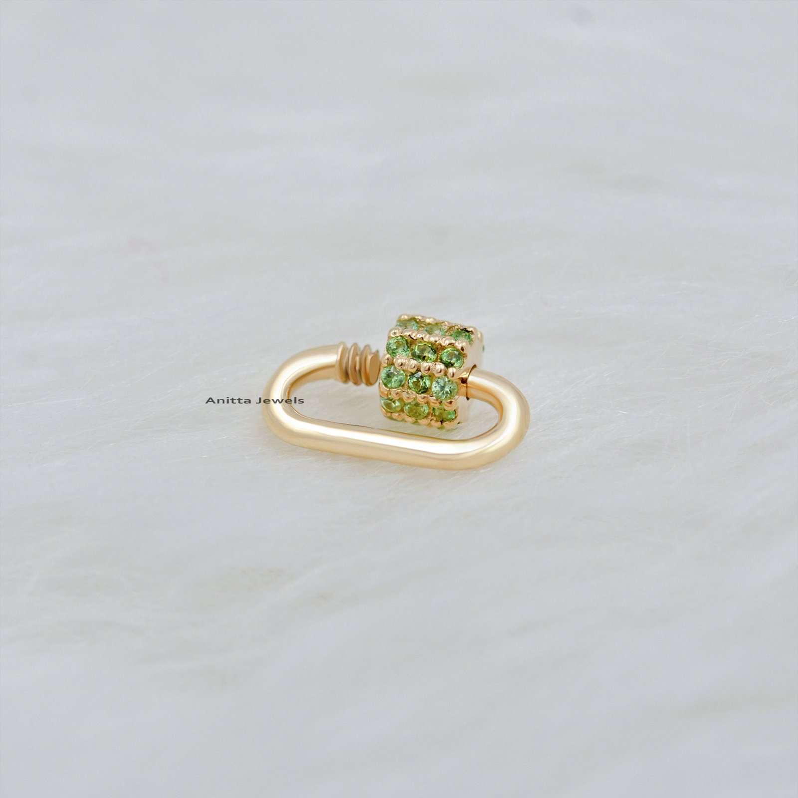 14k Gold Gemstone Carabiner Lock: Handmade Charm Connector (12x6 MM) - View 7 - Anitta Jewels | SKU: etsy_906244931 14k Gold Gemstone Carabiner Lock: Handmade Charm Connector (12x6 MM) - View 7 - Anitta Jewels | SKU: etsy_906244931