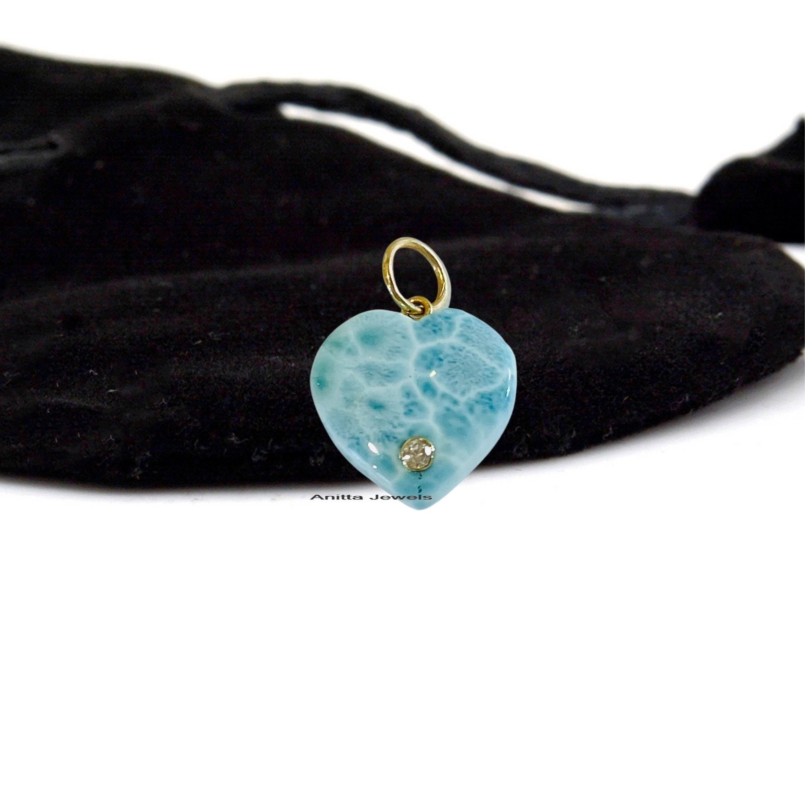 14K Gold Gemstone Heart Pendant: Malachite, Coral, Crystal - View 6 - Anitta Jewels | SKU: etsy_1695650014 14K Gold Gemstone Heart Pendant: Malachite, Coral, Crystal - View 6 - Anitta Jewels | SKU: etsy_1695650014