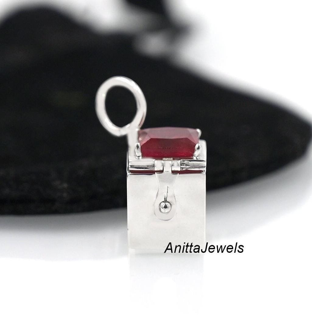 14K Gold Gemstone Magic Box Pendant: Handmade Square Charm - View 3 - Anitta Jewels | SKU: etsy_1329754972 14K Gold Gemstone Magic Box Pendant: Handmade Square Charm - View 3 - Anitta Jewels | SKU: etsy_1329754972
