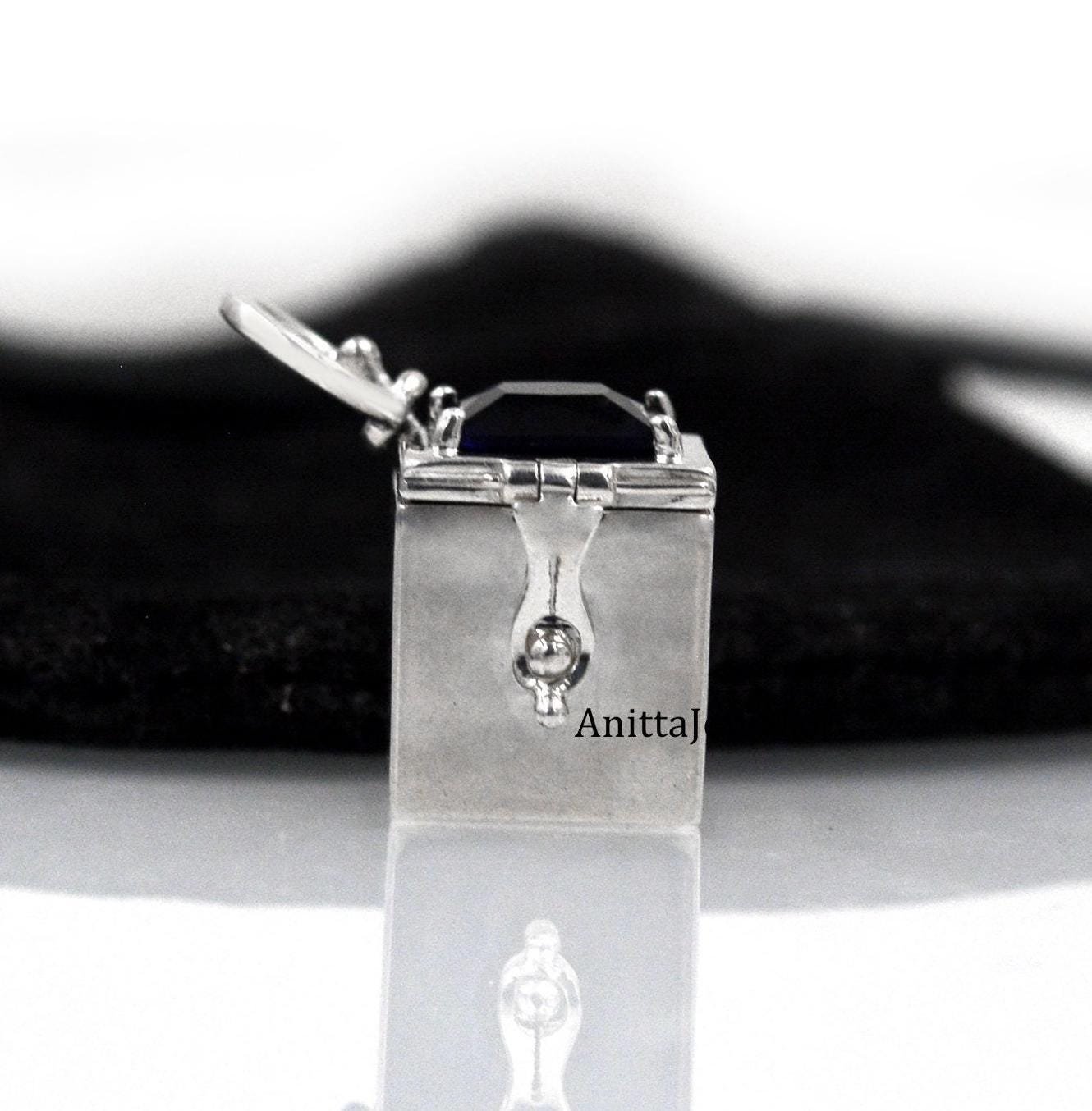 14K Gold Gemstone Magic Box Pendant: Handmade Square Charm - View 4 - Anitta Jewels | SKU: etsy_1329754972 14K Gold Gemstone Magic Box Pendant: Handmade Square Charm - View 4 - Anitta Jewels | SKU: etsy_1329754972