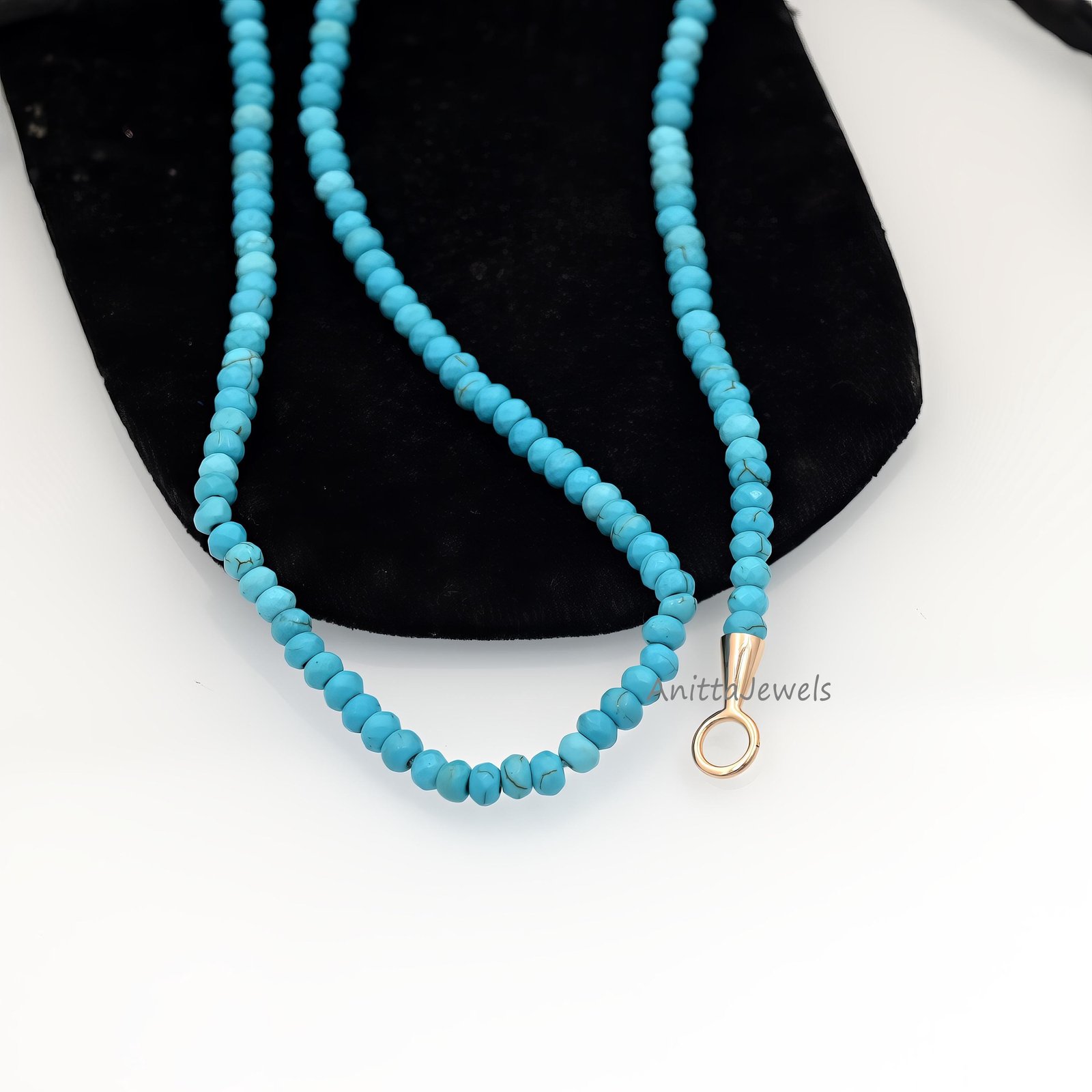 14K Gold Lapis Lazuli Bead Necklace: Charm Holder Choker - View 7 - Anitta Jewels | SKU: etsy_932689018 14K Gold Lapis Lazuli Bead Necklace: Charm Holder Choker - View 7 - Anitta Jewels | SKU: etsy_932689018