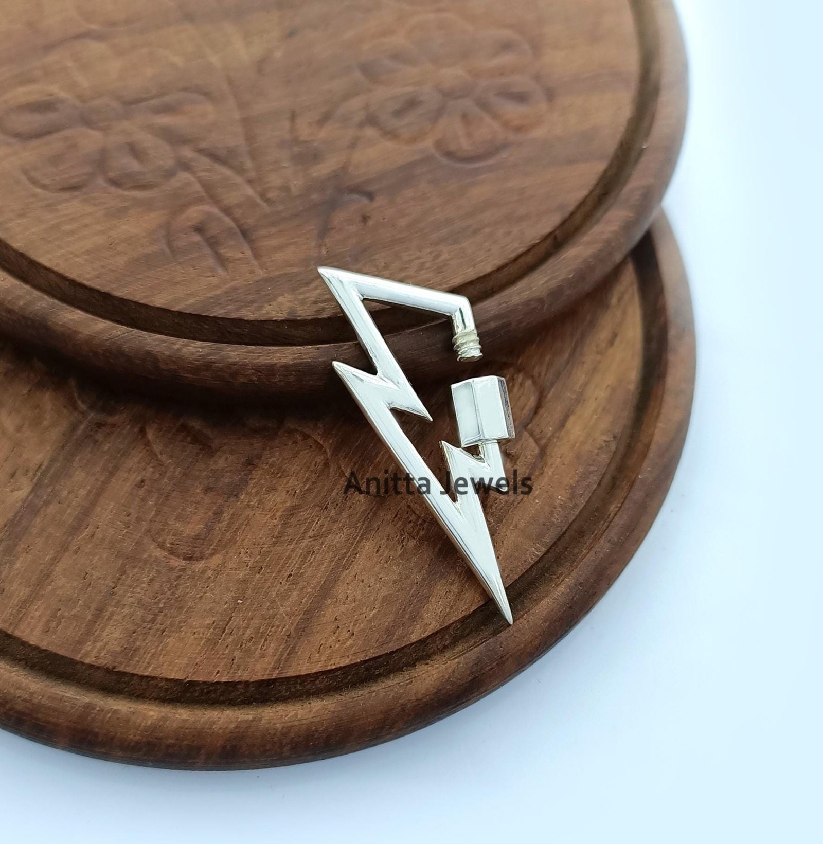 14k Gold Lightning Bolt Carabiner Lock: Handmade Pendant (30*13 MM) - View 5 - Anitta Jewels | SKU: etsy_910173133 14k Gold Lightning Bolt Carabiner Lock: Handmade Pendant (30*13 MM) - View 5 - Anitta Jewels | SKU: etsy_910173133