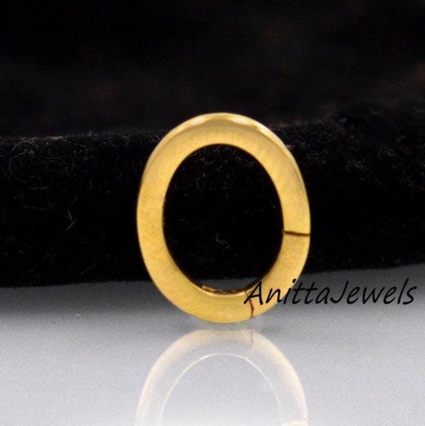14K Gold Oval Push Lock: Handmade Enhancer Link (12x9MM) - View 2 - Anitta Jewels | SKU: etsy_1694916910 14K Gold Oval Push Lock: Handmade Enhancer Link (12x9MM) - View 2 - Anitta Jewels | SKU: etsy_1694916910