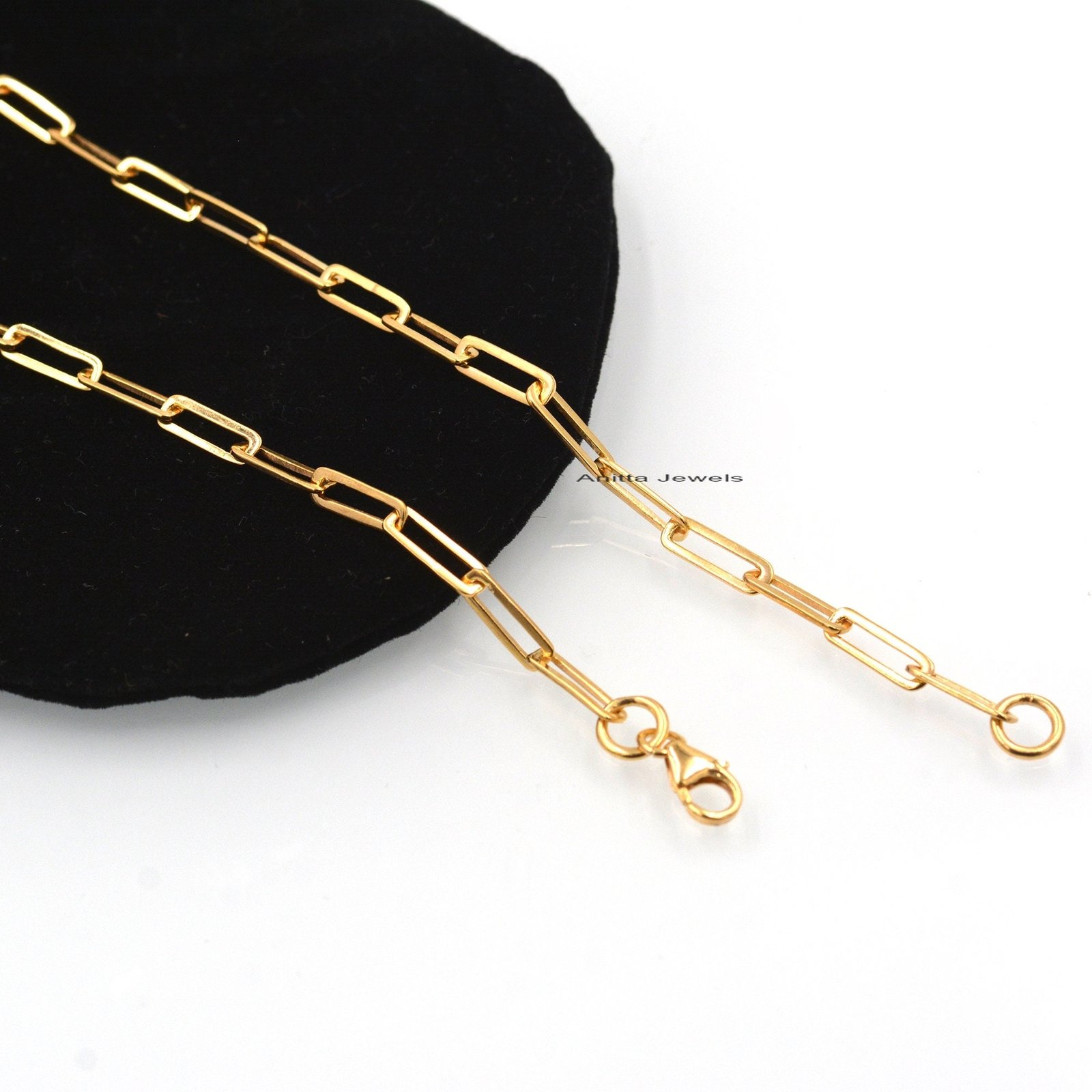 14K Gold Paperclip Chain: Handmade Carabiner Fish Lock Necklace - Anitta Jewels | SKU: etsy_1484077243 14K Gold Paperclip Chain: Handmade Carabiner Fish Lock Necklace - Anitta Jewels | SKU: etsy_1484077243