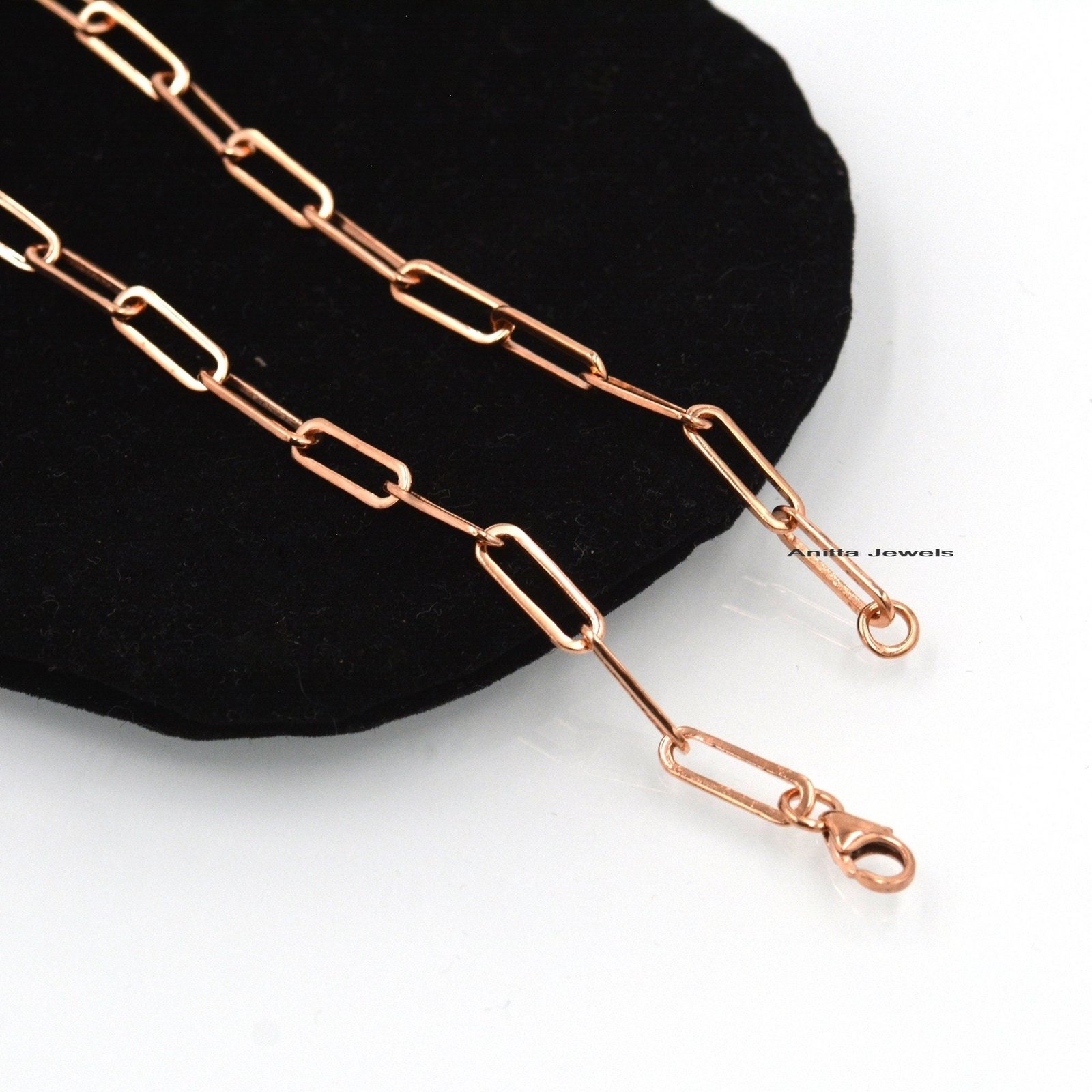14K Gold Paperclip Chain: Handmade Carabiner Fish Lock Necklace - View 2 - Anitta Jewels | SKU: etsy_1484077243 14K Gold Paperclip Chain: Handmade Carabiner Fish Lock Necklace - View 2 - Anitta Jewels | SKU: etsy_1484077243