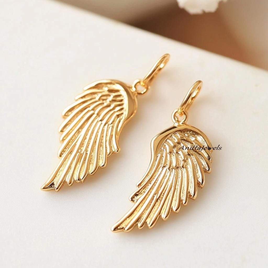 14k Gold Plated Angel Wing Earrings: Sterling Silver Cuff Earrings - Anitta Jewels | SKU: etsy_1793790683 14k Gold Plated Angel Wing Earrings: Sterling Silver Cuff Earrings - Anitta Jewels | SKU: etsy_1793790683