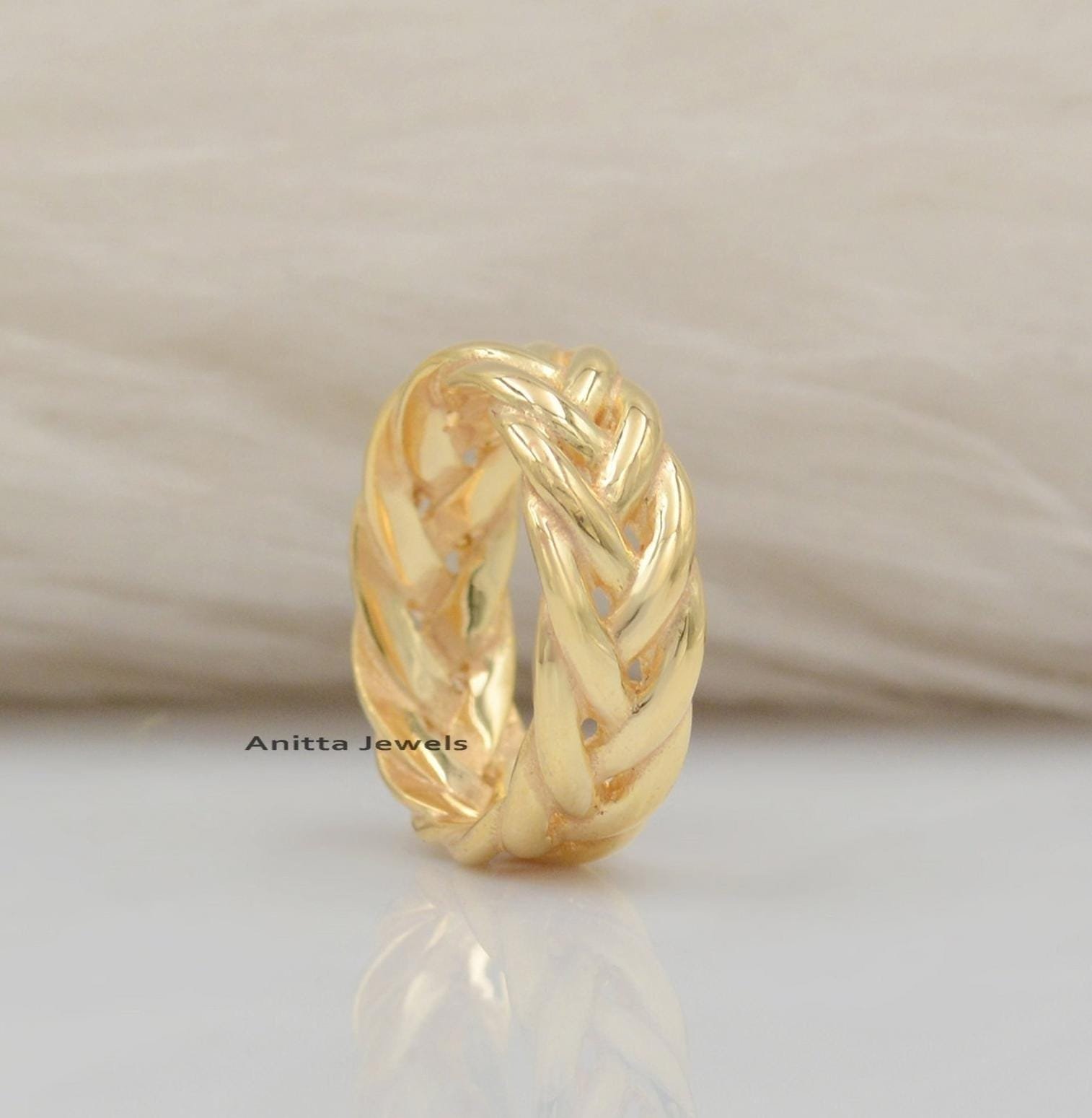 14k Gold Plated Braided Ring: Sterling Silver Weave Band - Anitta Jewels | SKU: etsy_1044034908 14k Gold Plated Braided Ring: Sterling Silver Weave Band - Anitta Jewels | SKU: etsy_1044034908