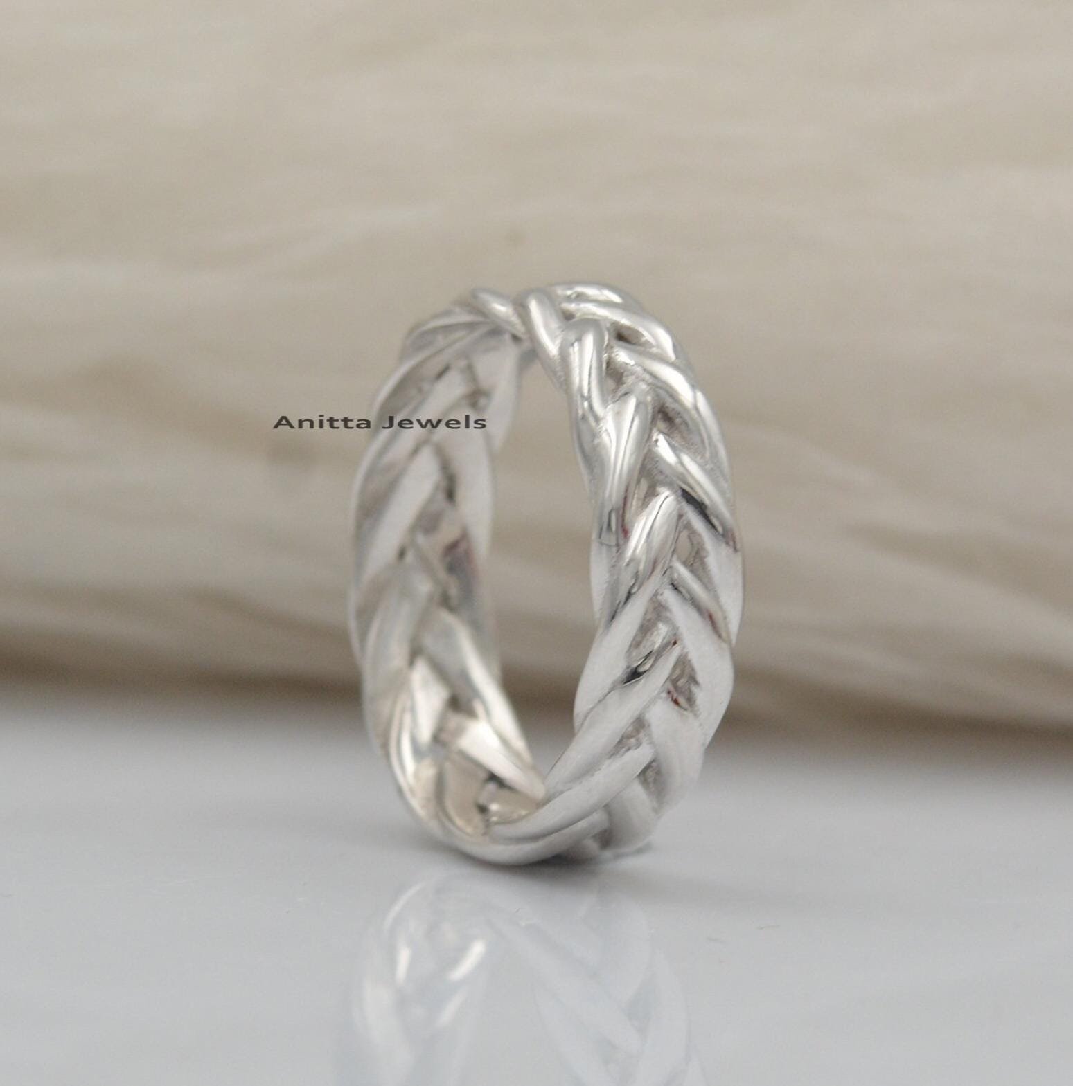 14k Gold Plated Braided Ring: Sterling Silver Weave Band - View 2 - Anitta Jewels | SKU: etsy_1044034908 14k Gold Plated Braided Ring: Sterling Silver Weave Band - View 2 - Anitta Jewels | SKU: etsy_1044034908