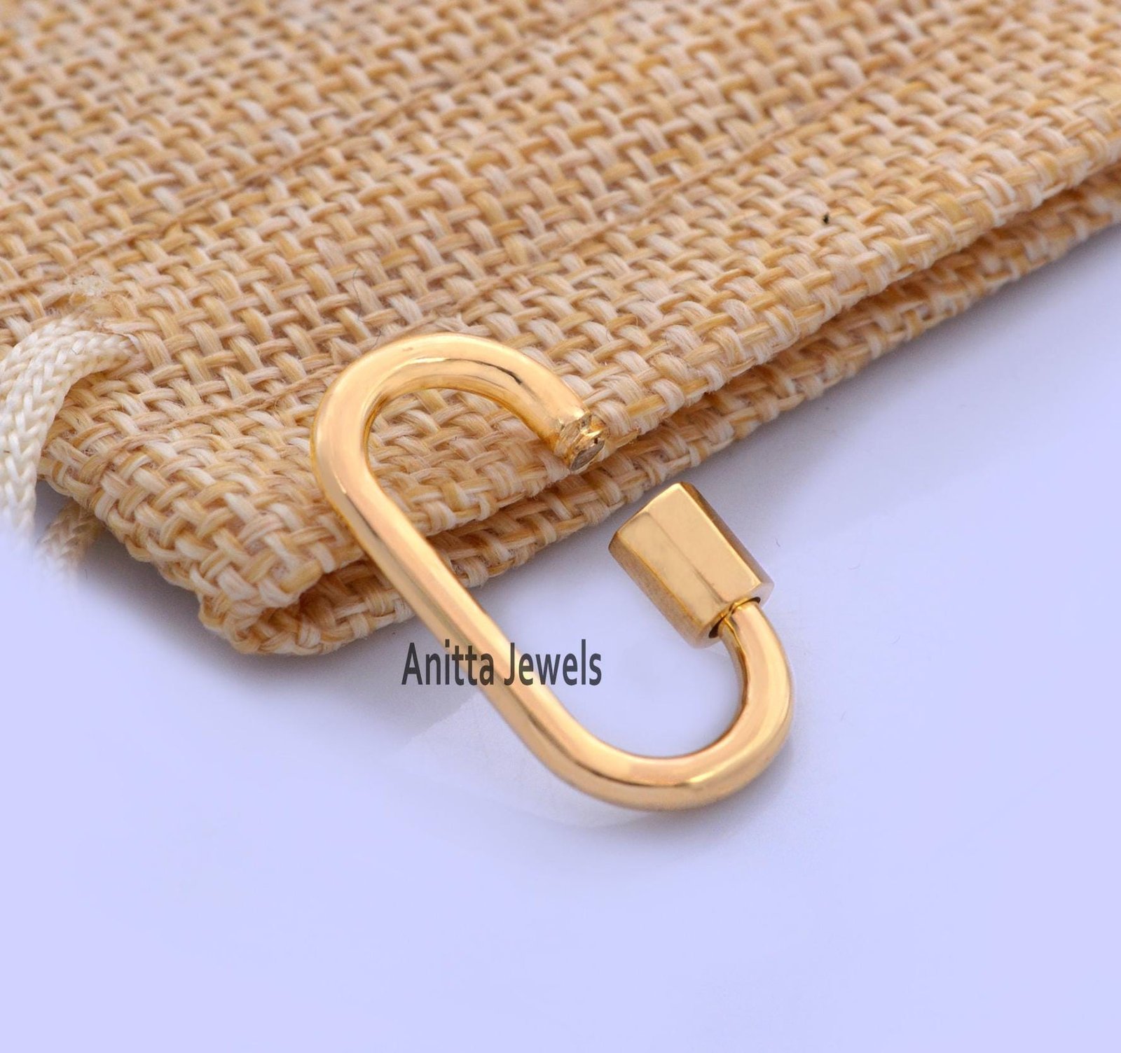 14k Gold Plated Carabiner Lock: Handmade 925 Silver Oval Jewelry - View 2 - Anitta Jewels | SKU: etsy_1511957997 14k Gold Plated Carabiner Lock: Handmade 925 Silver Oval Jewelry - View 2 - Anitta Jewels | SKU: etsy_1511957997