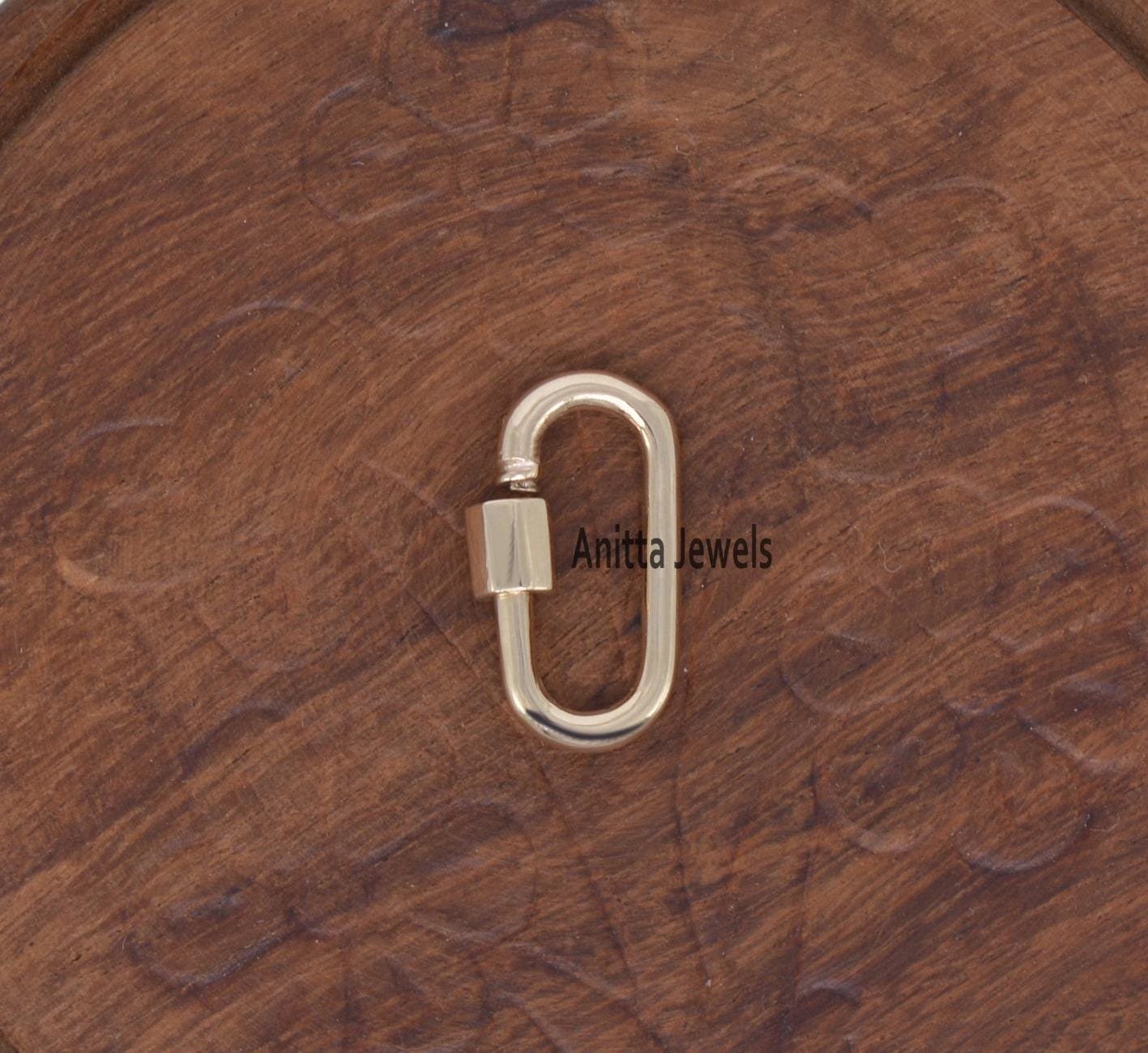 14k Gold Plated Carabiner Lock: Handmade 925 Silver Oval Jewelry - View 5 - Anitta Jewels | SKU: etsy_1511957997 14k Gold Plated Carabiner Lock: Handmade 925 Silver Oval Jewelry - View 5 - Anitta Jewels | SKU: etsy_1511957997