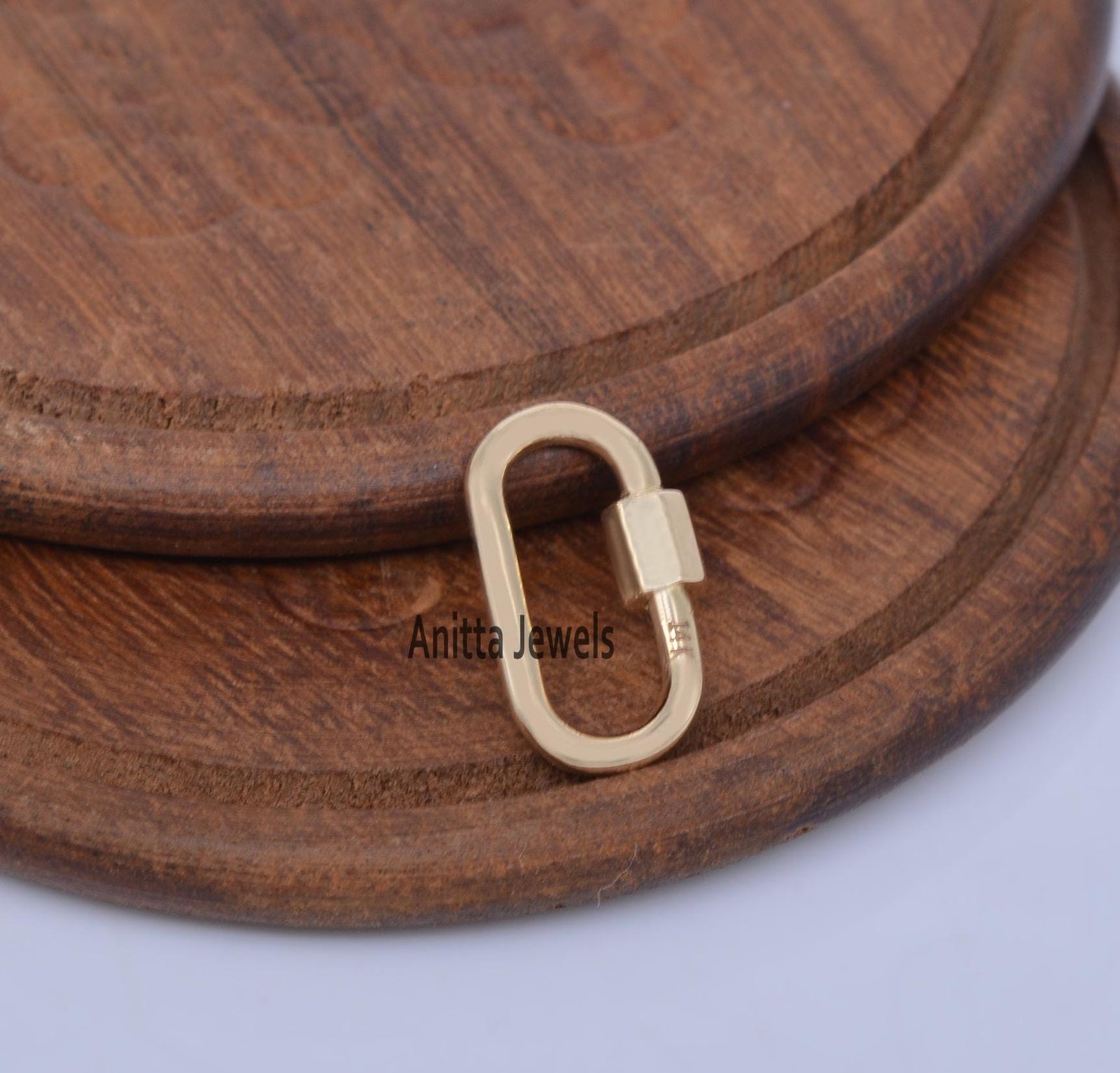 14k Gold Plated Carabiner Lock: Handmade 925 Silver Oval Jewelry - View 6 - Anitta Jewels | SKU: etsy_1511957997 14k Gold Plated Carabiner Lock: Handmade 925 Silver Oval Jewelry - View 6 - Anitta Jewels | SKU: etsy_1511957997