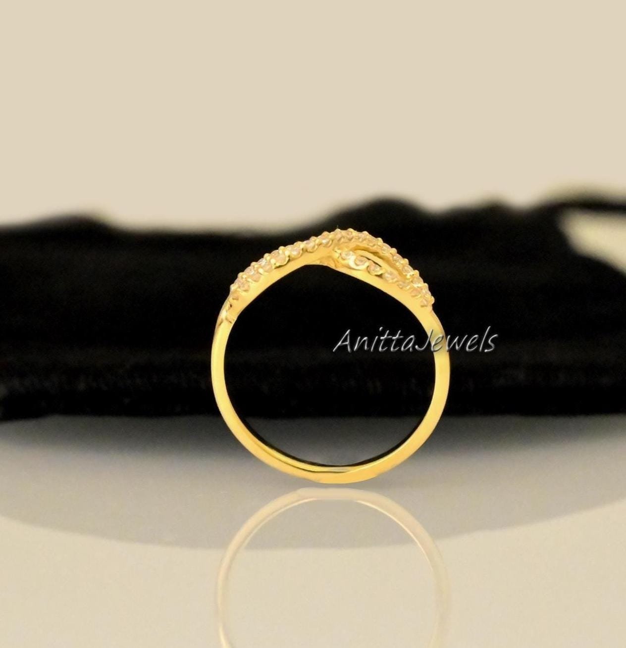 14k Gold Plated Diamond Infinity Ring - Sterling Silver Band - View 4 - Anitta Jewels | SKU: etsy_1788792867 14k Gold Plated Diamond Infinity Ring - Sterling Silver Band - View 4 - Anitta Jewels | SKU: etsy_1788792867