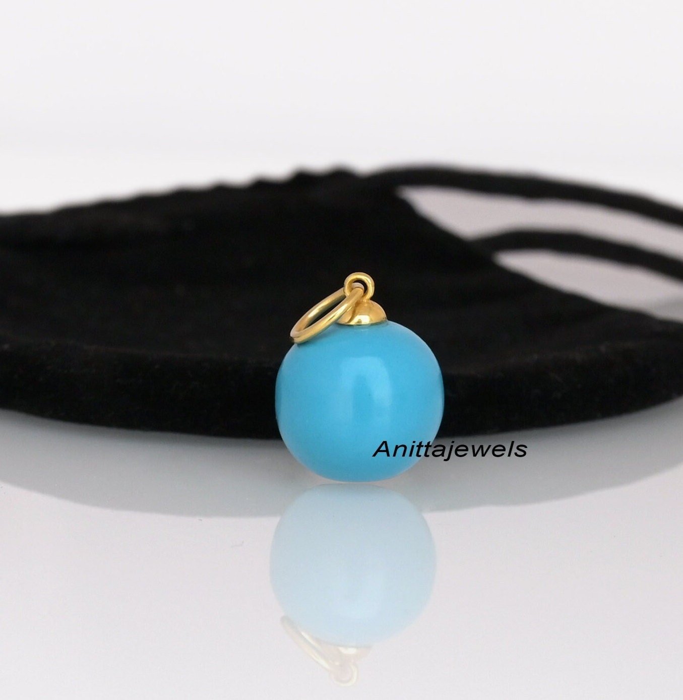 14K Gold Plated Evil Eye Pendant: Silver Round Ball, Gemstone Charm - View 2 - Anitta Jewels | SKU: etsy_1195899472 14K Gold Plated Evil Eye Pendant: Silver Round Ball, Gemstone Charm - View 2 - Anitta Jewels | SKU: etsy_1195899472