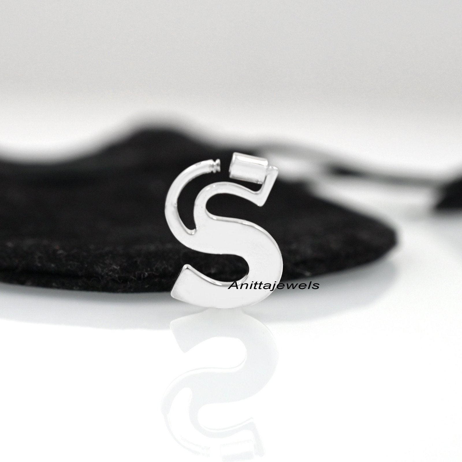 14K Gold Plated Initial Carabiner Lock: Sterling Silver Alphabet Pendant - Anitta Jewels | SKU: etsy_908586656 14K Gold Plated Initial Carabiner Lock: Sterling Silver Alphabet Pendant - Anitta Jewels | SKU: etsy_908586656