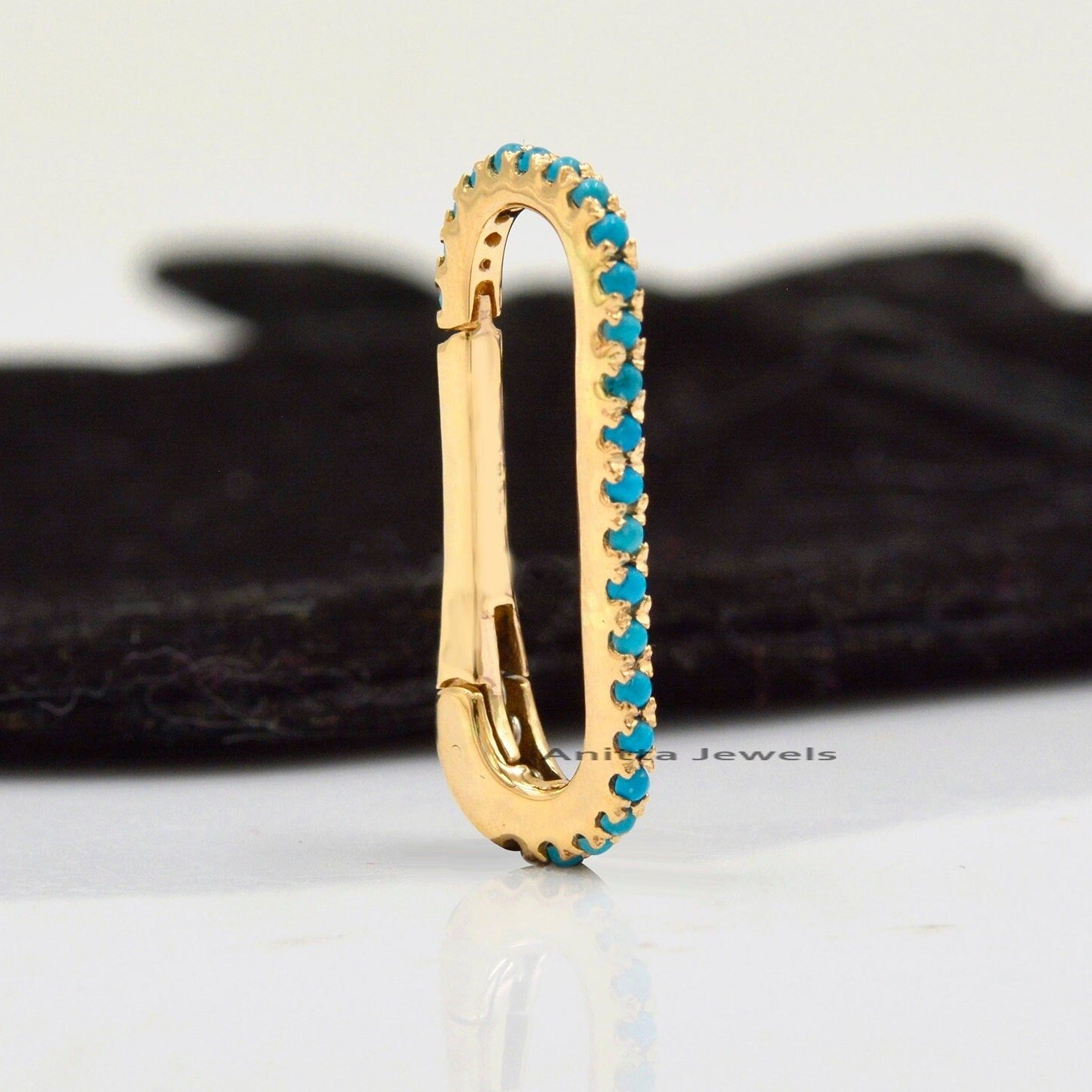14k Gold Plated Silver Enhancer Lock: Oval Snap Push Lock (25x10 MM) - View 4 - Anitta Jewels | SKU: etsy_780971535 14k Gold Plated Silver Enhancer Lock: Oval Snap Push Lock (25x10 MM) - View 4 - Anitta Jewels | SKU: etsy_780971535