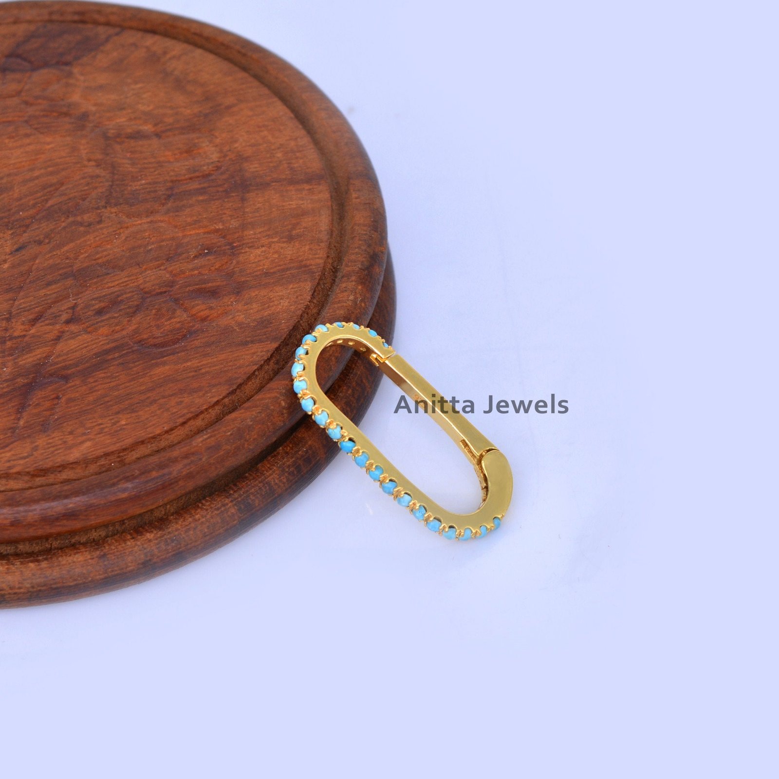 14k Gold Plated Silver Enhancer Lock: Oval Snap Push Lock (25x10 MM) - View 5 - Anitta Jewels | SKU: etsy_780971535 14k Gold Plated Silver Enhancer Lock: Oval Snap Push Lock (25x10 MM) - View 5 - Anitta Jewels | SKU: etsy_780971535