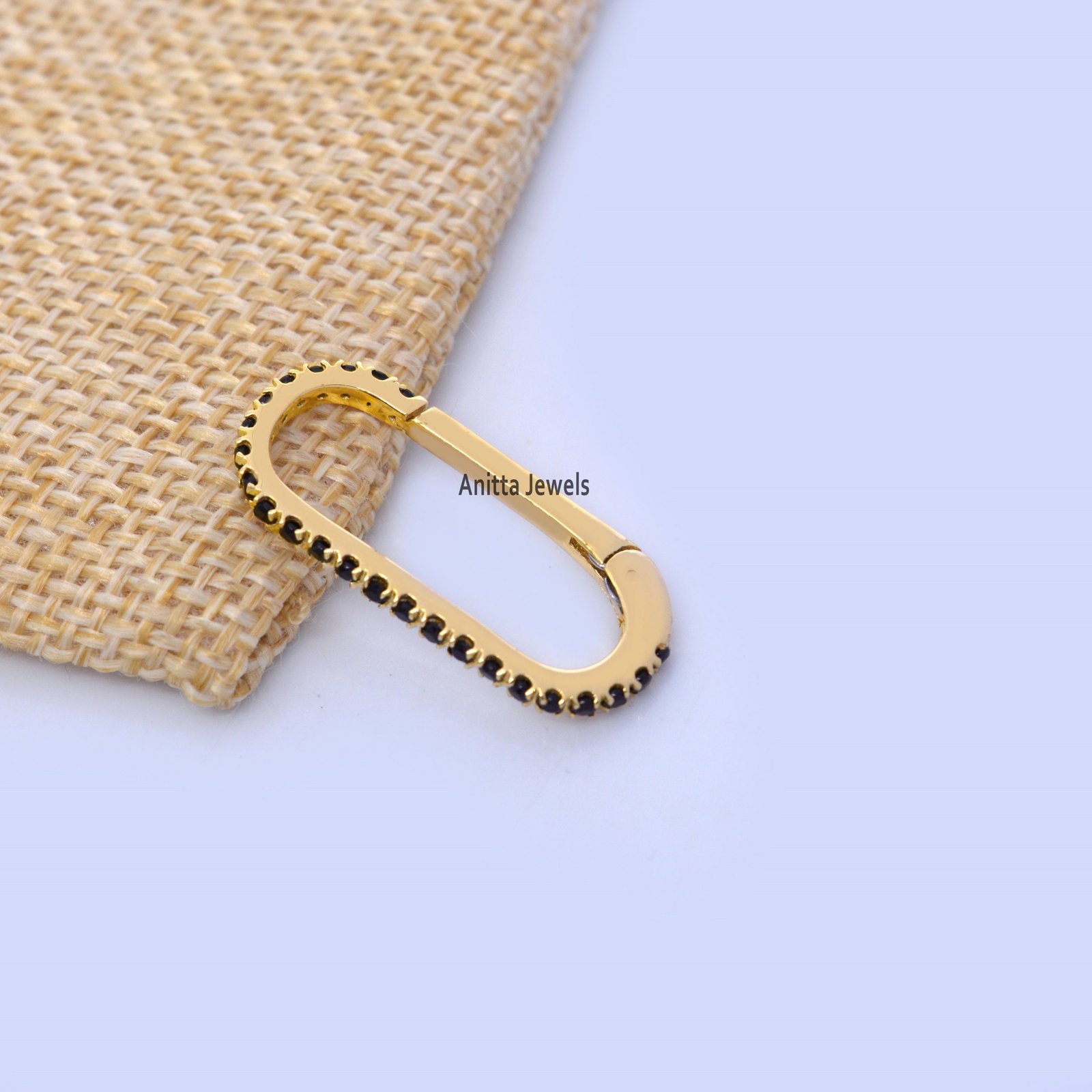 14k Gold Plated Silver Enhancer Lock: Oval Snap Push Lock (25x10 MM) - View 6 - Anitta Jewels | SKU: etsy_780971535 14k Gold Plated Silver Enhancer Lock: Oval Snap Push Lock (25x10 MM) - View 6 - Anitta Jewels | SKU: etsy_780971535