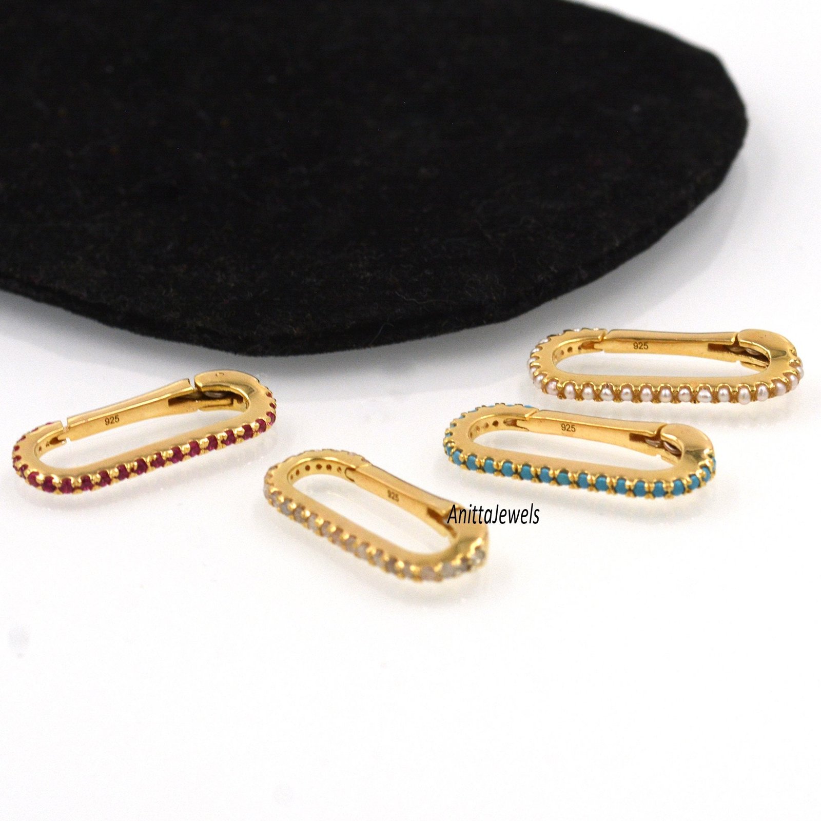 14k Gold Plated Silver Enhancer Lock: Oval Snap Push Lock (25x10 MM) - View 7 - Anitta Jewels | SKU: etsy_780971535 14k Gold Plated Silver Enhancer Lock: Oval Snap Push Lock (25x10 MM) - View 7 - Anitta Jewels | SKU: etsy_780971535