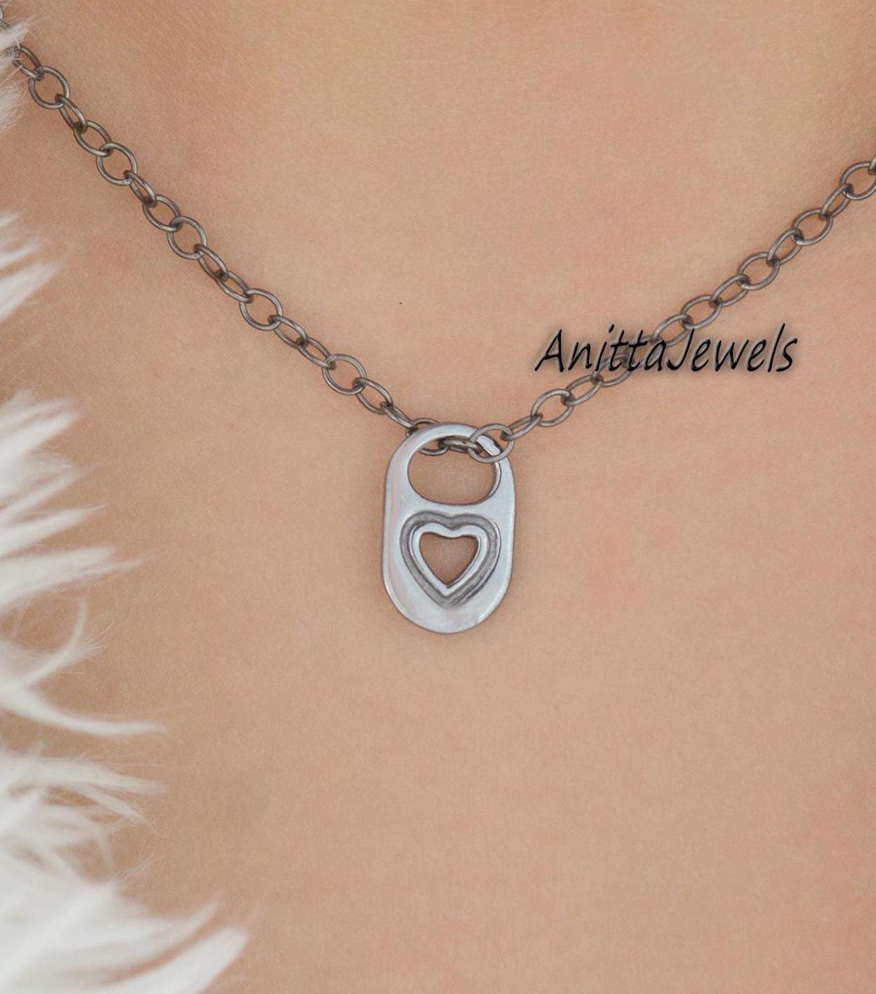 14K Gold Plated Soda Tab Charm: Handmade Pop Top Pendant - View 3 - Anitta Jewels | SKU: etsy_1880231967 14K Gold Plated Soda Tab Charm: Handmade Pop Top Pendant - View 3 - Anitta Jewels | SKU: etsy_1880231967