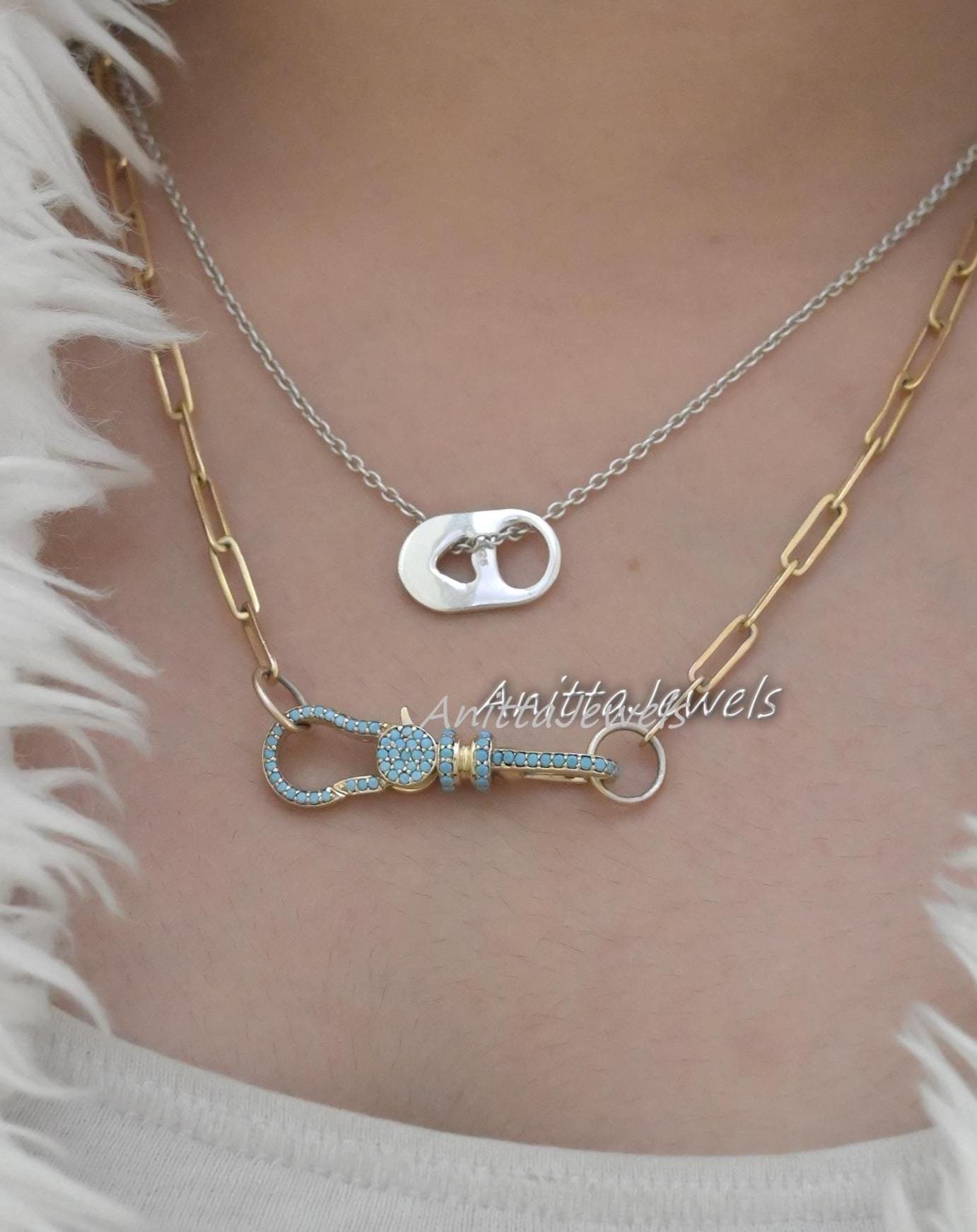14K Gold Plated Soda Tab Charm: Handmade Pop Top Pendant - View 5 - Anitta Jewels | SKU: etsy_1880231967 14K Gold Plated Soda Tab Charm: Handmade Pop Top Pendant - View 5 - Anitta Jewels | SKU: etsy_1880231967